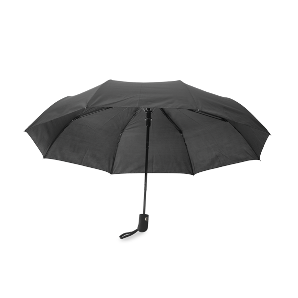 Parapluie pliable. Noir Noir, à personnaliser avec le logo de votre club. Parapluie pliable. Noir Noir