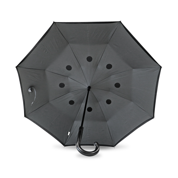 Parapluie inversé. Gris Gris, à personnaliser avec le logo de votre club. Parapluie inversé. Gris Gris