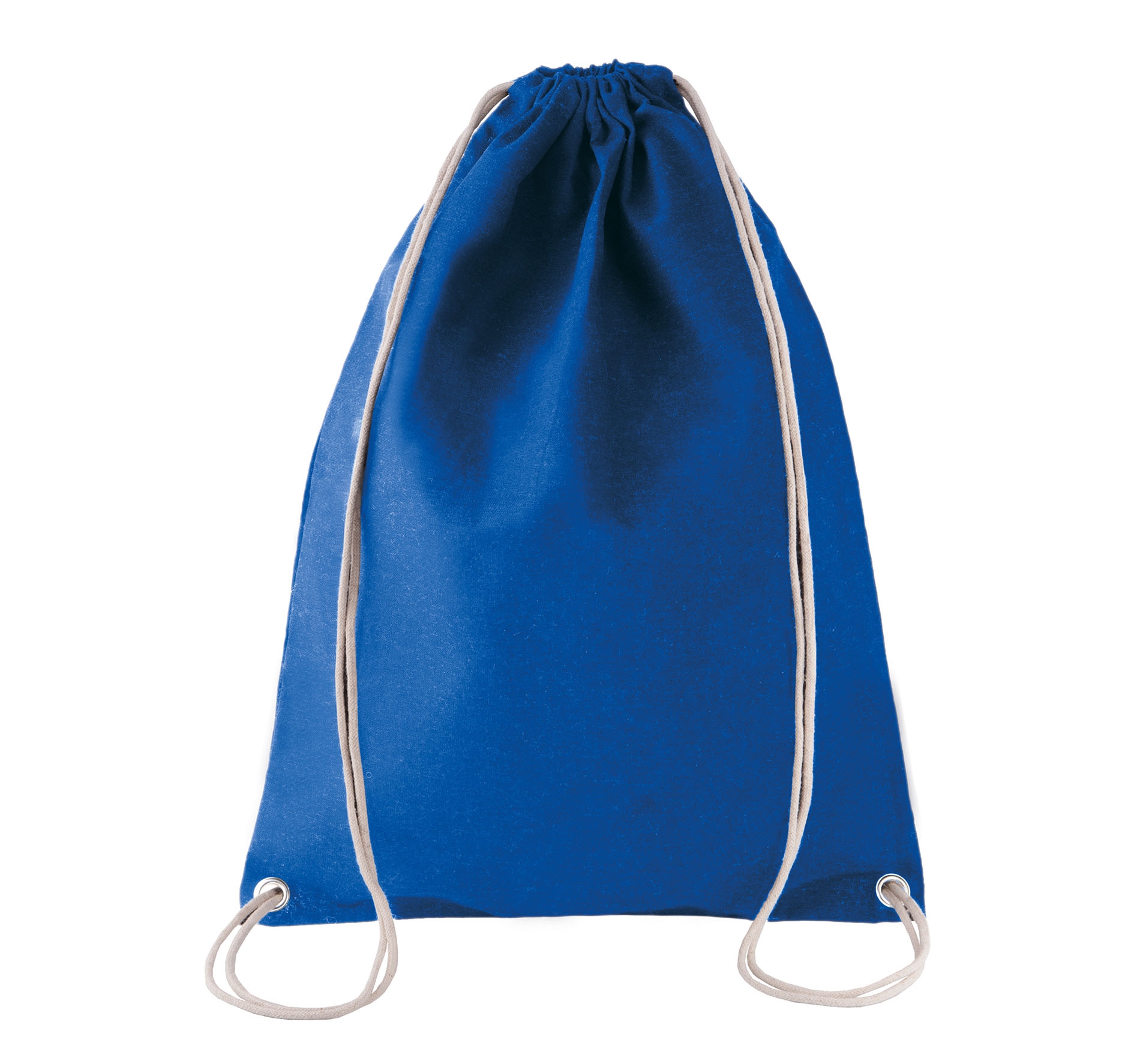 Sac à dos en coton avec cordelettes Dark Royal Blue Bleu, à personnaliser avec le logo de votre club. Sac à dos en coton avec cordelettes Dark Royal Blue Bleu