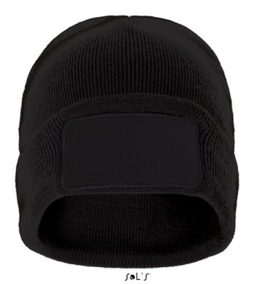BONNET AVEC PATCH MARSHALL Noir Noir , à personnaliser avec le logo de votre club. BONNET AVEC PATCH MARSHALL Noir Noir