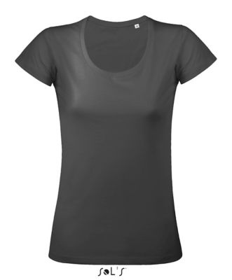 TEE-SHIRT FEMME COL ROND EN JERSEY FIN MUST WOMEN Gris fonc Gris , à personnaliser avec le logo de votre club. TEE-SHIRT FEMME COL ROND EN JERSEY FIN MUST WOMEN Gris fonc Gris