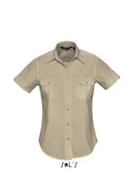 CHEMISE FEMME MANCHES COURTES BOTSWANA WOMEN Corde Beige , à personnaliser avec le logo de votre club. CHEMISE FEMME MANCHES COURTES BOTSWANA WOMEN Corde Beige