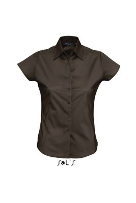 CHEMISE FEMME STRETCH MANCHES COURTES EXCESS Brun Marron , à personnaliser avec le logo de votre club. CHEMISE FEMME STRETCH MANCHES COURTES EXCESS Brun Marron