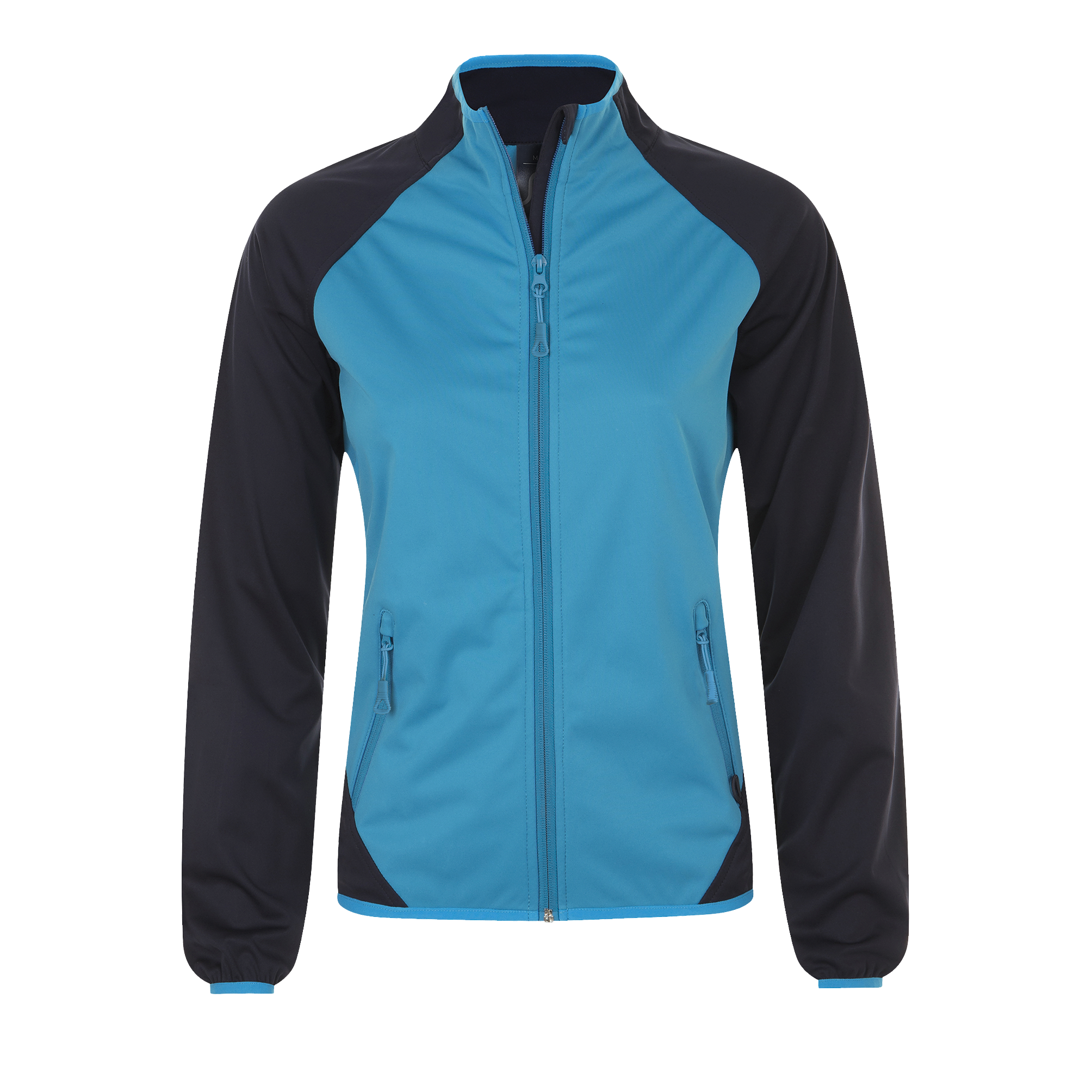 SOFTSHELL ULTRA LIGHT BICOLORE FEMME ROLLINGS WOMEN Aqua / French marine Bleu , à personnaliser avec le logo de votre club. SOFTSHELL ULTRA LIGHT BICOLORE FEMME ROLLINGS WOMEN Aqua / French marine Bleu
