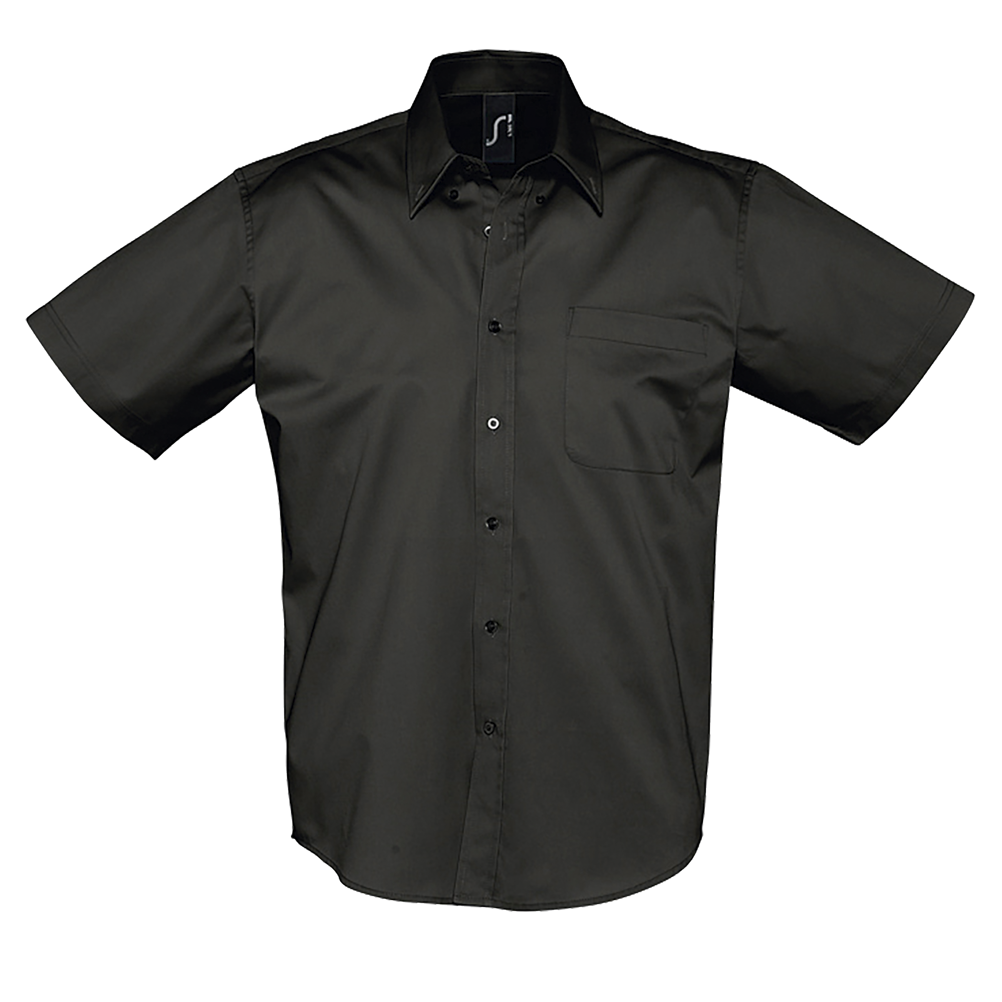 CHEMISE HOMME EN TWILL DE COTON MANCHES COURTES BROOKLYN Noir Noir , à personnaliser avec le logo de votre club. CHEMISE HOMME EN TWILL DE COTON MANCHES COURTES BROOKLYN Noir Noir