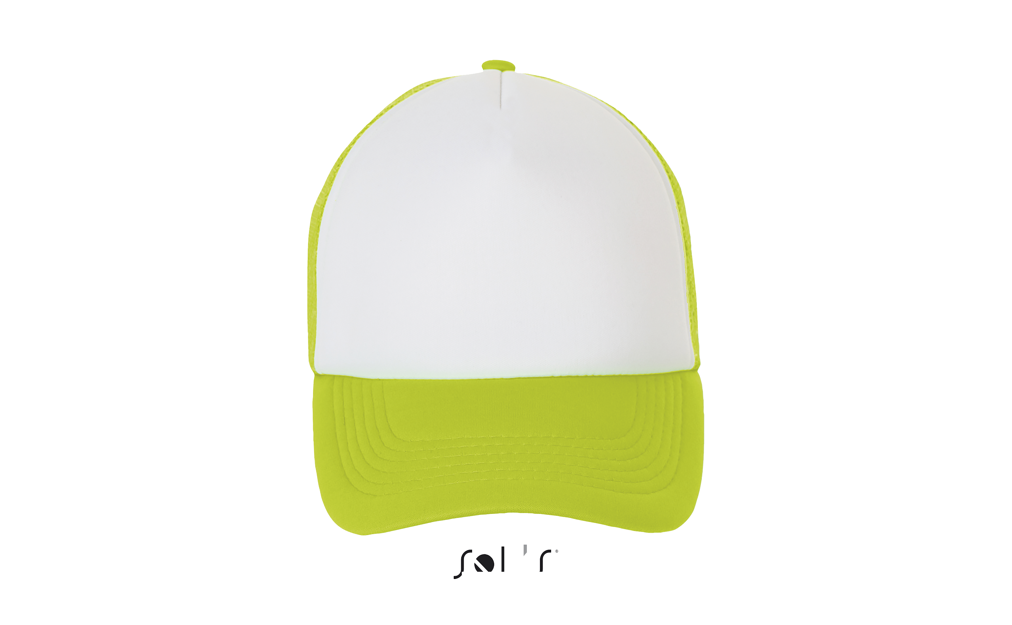 CASQUETTE FILET 5 PANNEAUX BUBBLE Blanc / Vert fluo Blanc, à personnaliser avec le logo de votre club. CASQUETTE FILET 5 PANNEAUX BUBBLE Blanc / Vert fluo Blanc