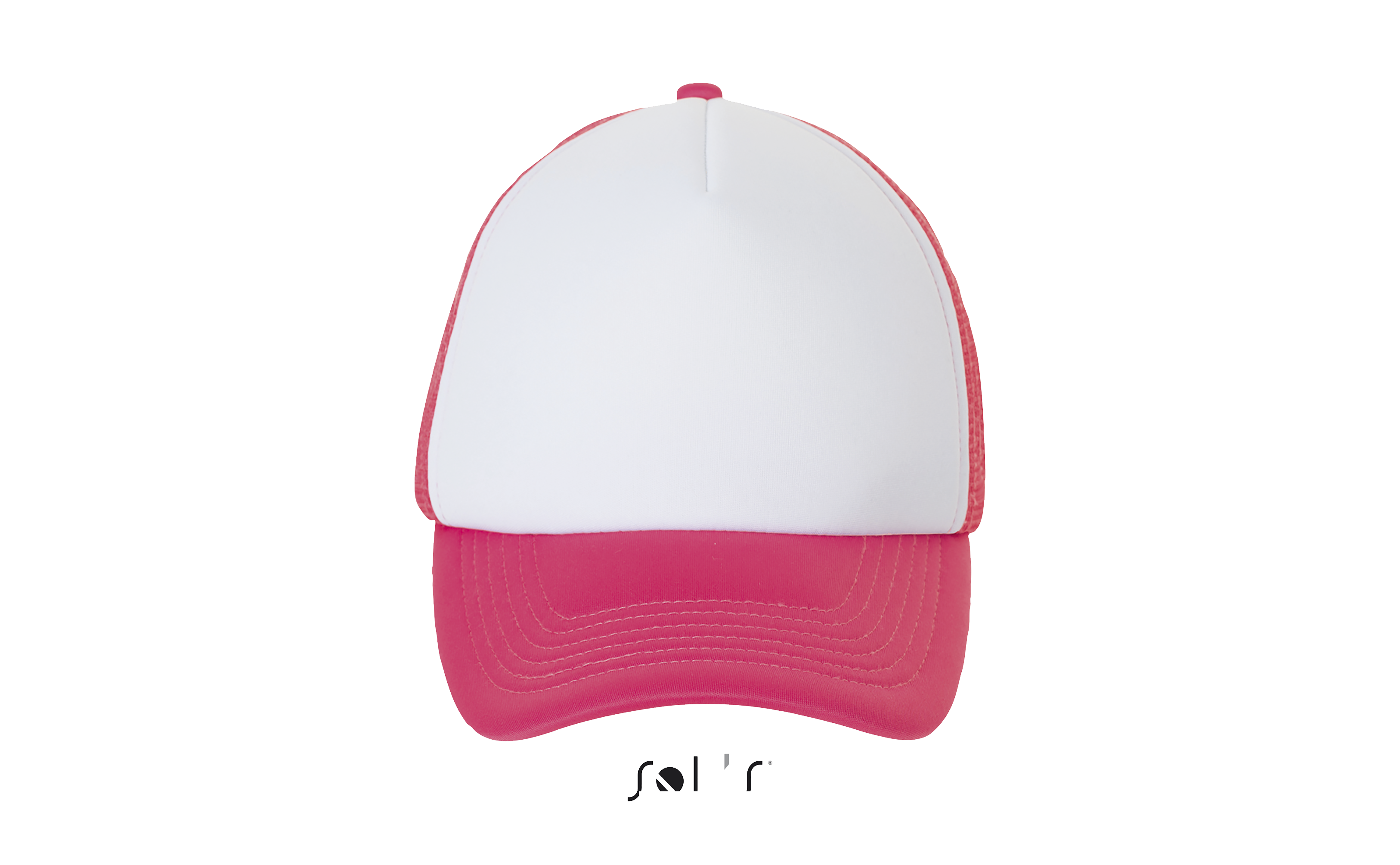 CASQUETTE FILET 5 PANNEAUX BUBBLE Blanc / Corail fluo Blanc, à personnaliser avec le logo de votre club. CASQUETTE FILET 5 PANNEAUX BUBBLE Blanc / Corail fluo Blanc