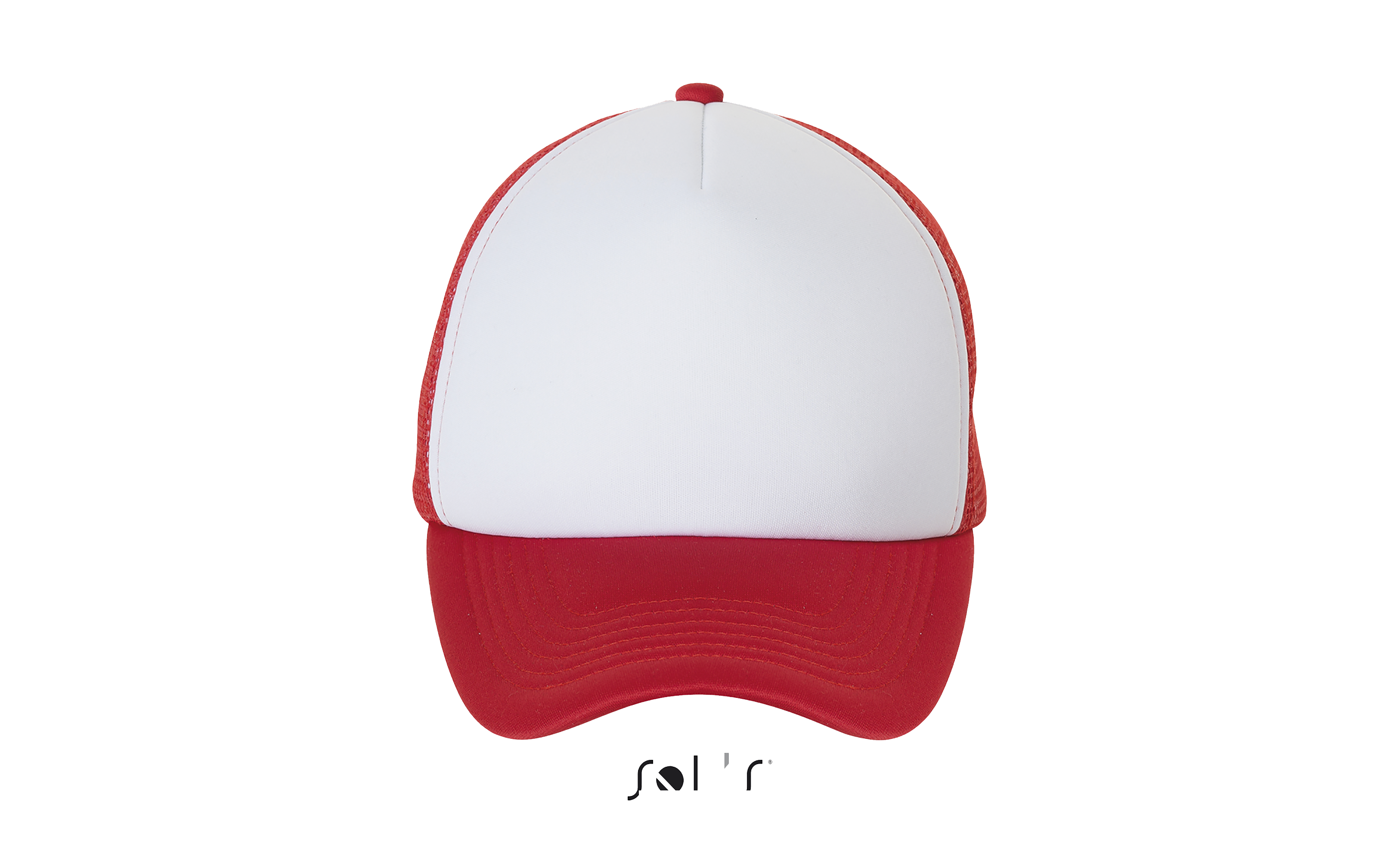 CASQUETTE FILET 5 PANNEAUX BUBBLE - Blanc / Rouge imprimé et