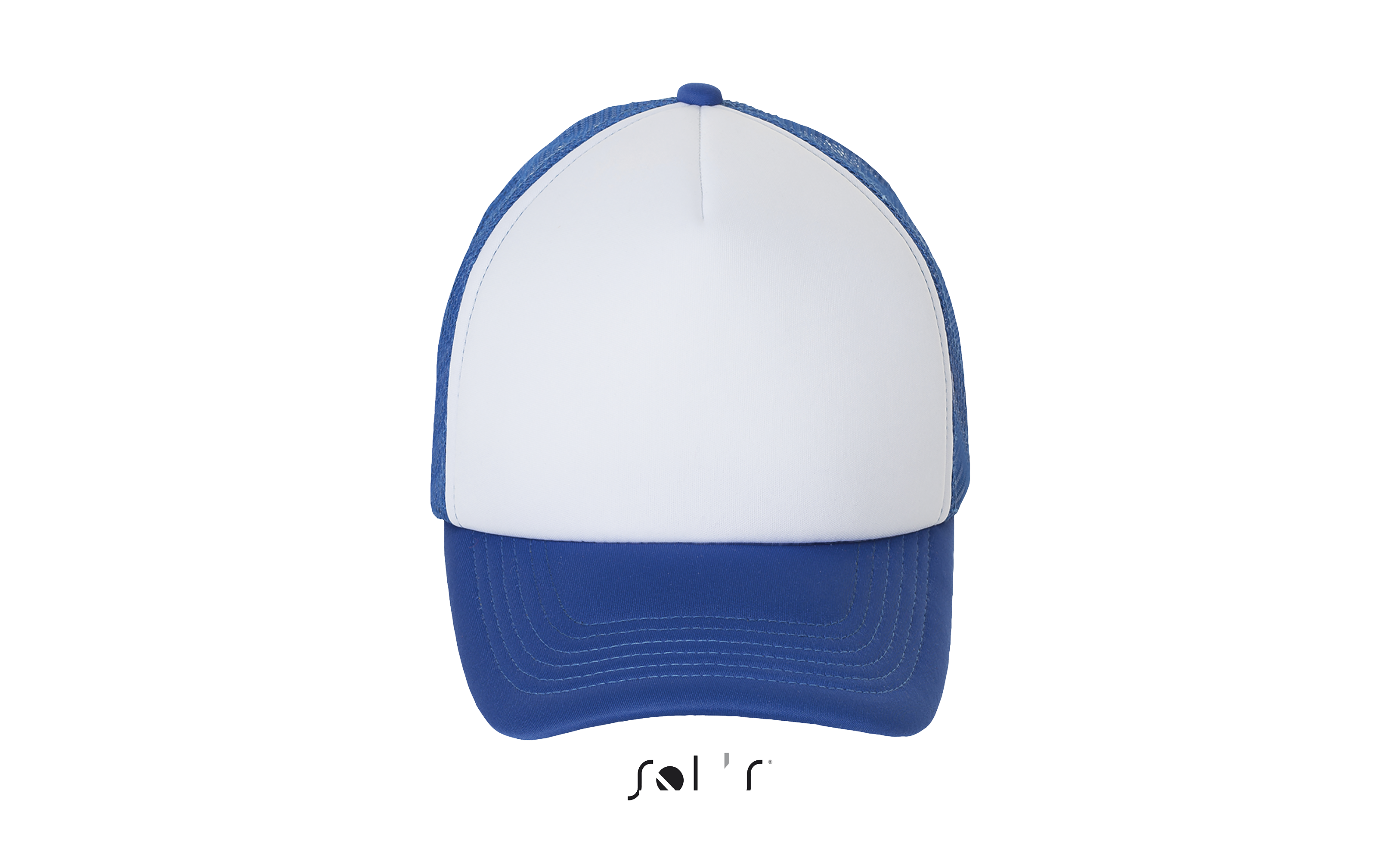 CASQUETTE FILET 5 PANNEAUX BUBBLE Blanc / Royal Blanc, à personnaliser avec le logo de votre club. CASQUETTE FILET 5 PANNEAUX BUBBLE Blanc / Royal Blanc