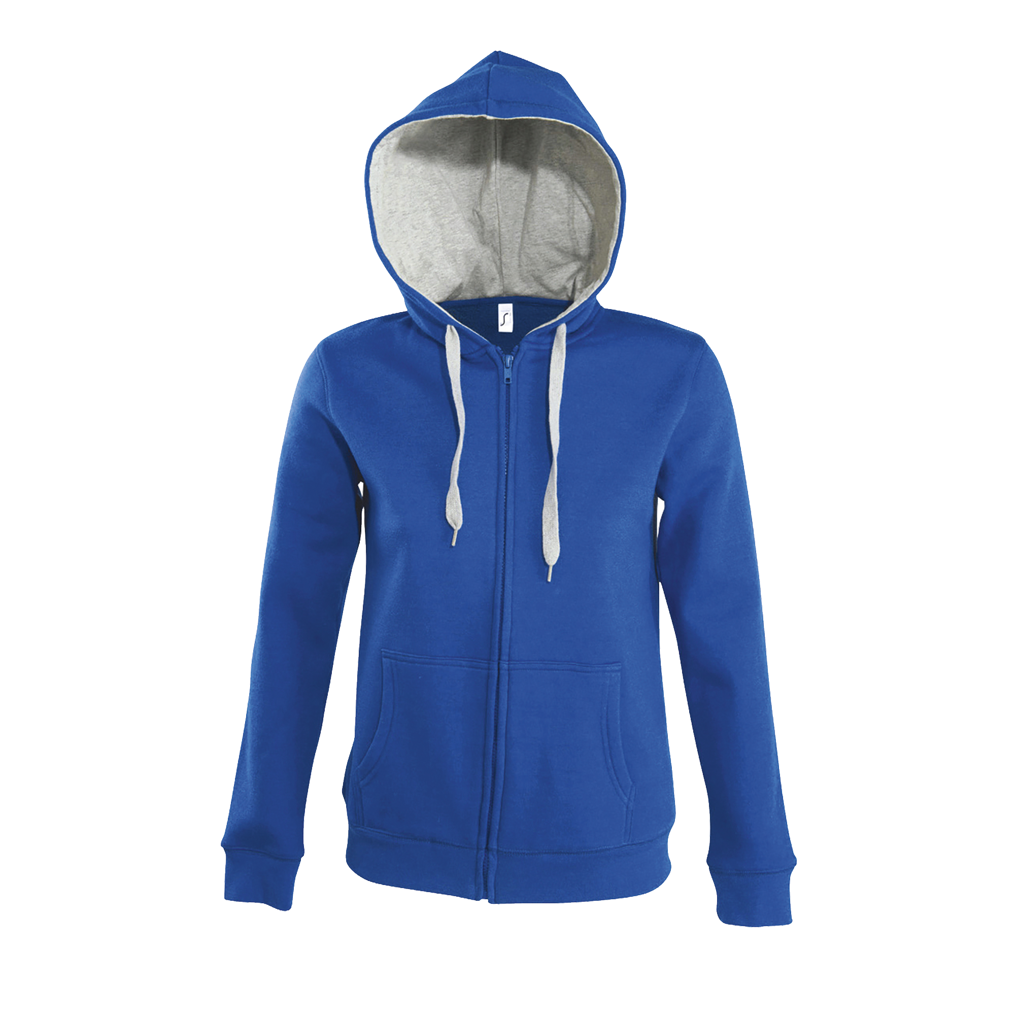 VESTE ZIPPÉE FEMME BICOLORE À CAPUCHE DOUBLÉE CONTRASTÉE SOUL WOMEN Royal Bleu , à personnaliser avec le logo de votre club. VESTE ZIPPÉE FEMME BICOLORE À CAPUCHE DOUBLÉE CONTRASTÉE SOUL WOMEN Royal Bleu