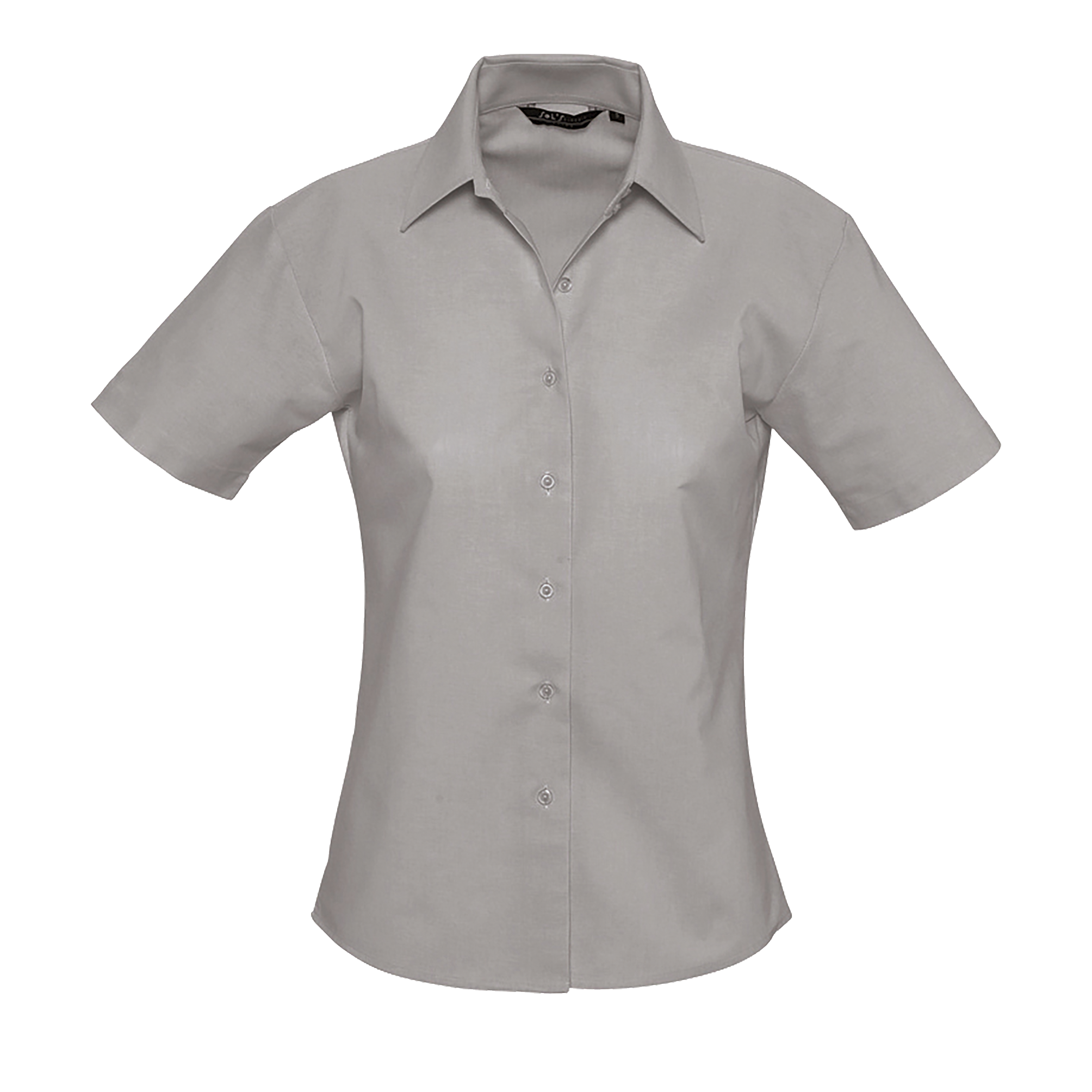 CHEMISE FEMME OXFORD MANCHES COURTES ELITE Silver Gris           