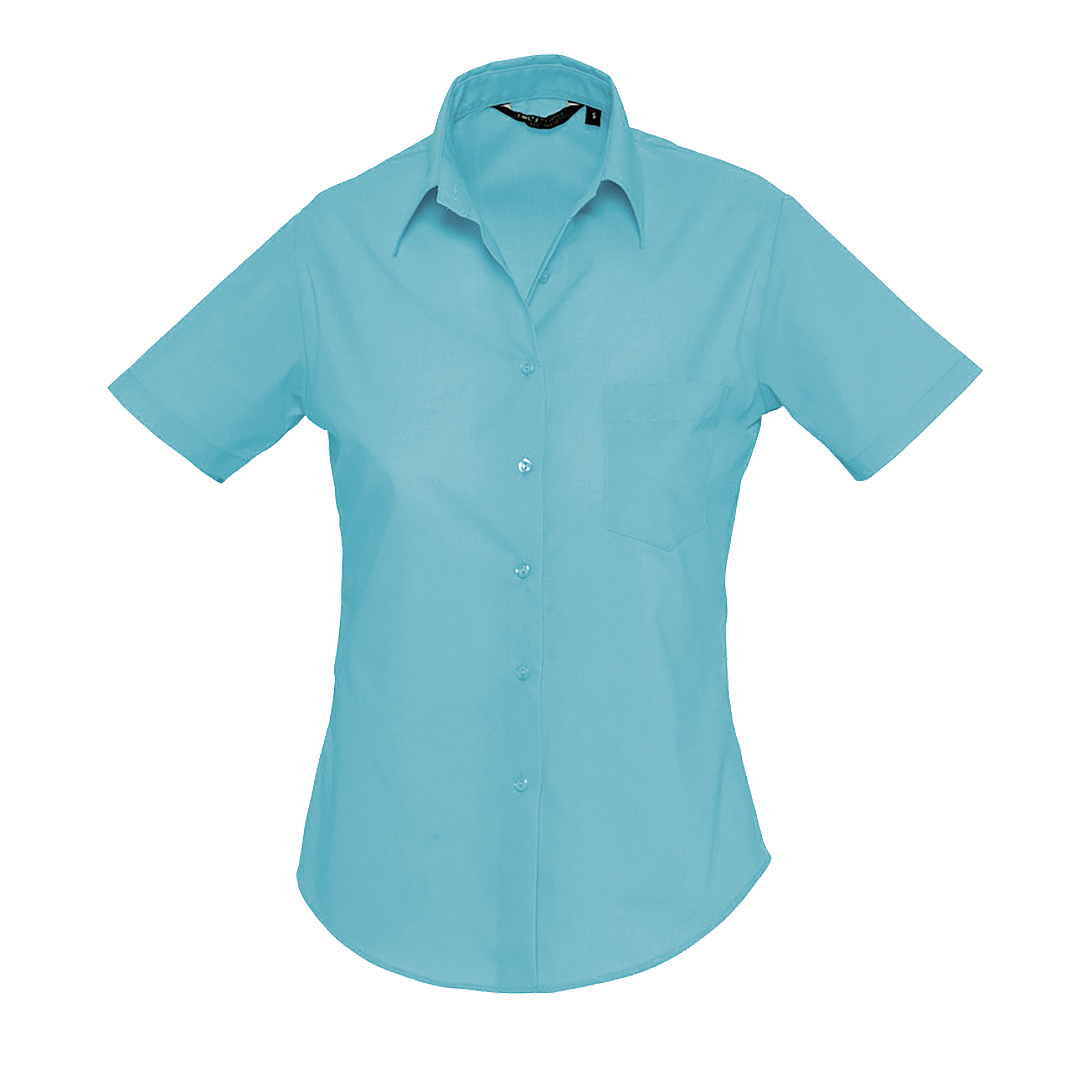CHEMISE FEMME POPELINE MANCHES COURTES ESCAPE Bleu atoll Bleu           