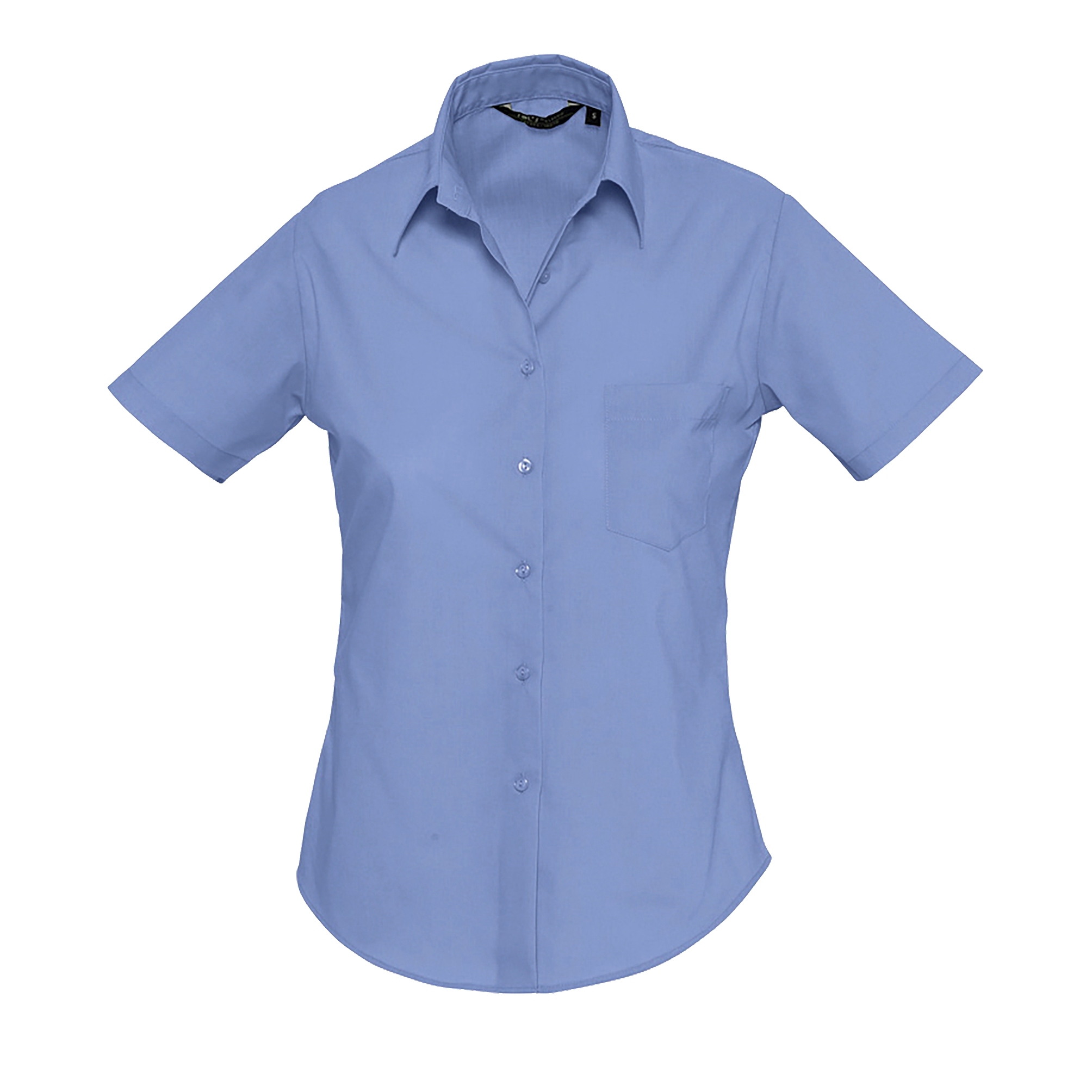CHEMISE FEMME POPELINE MANCHES COURTES ESCAPE Bleu moyen Bleu           
