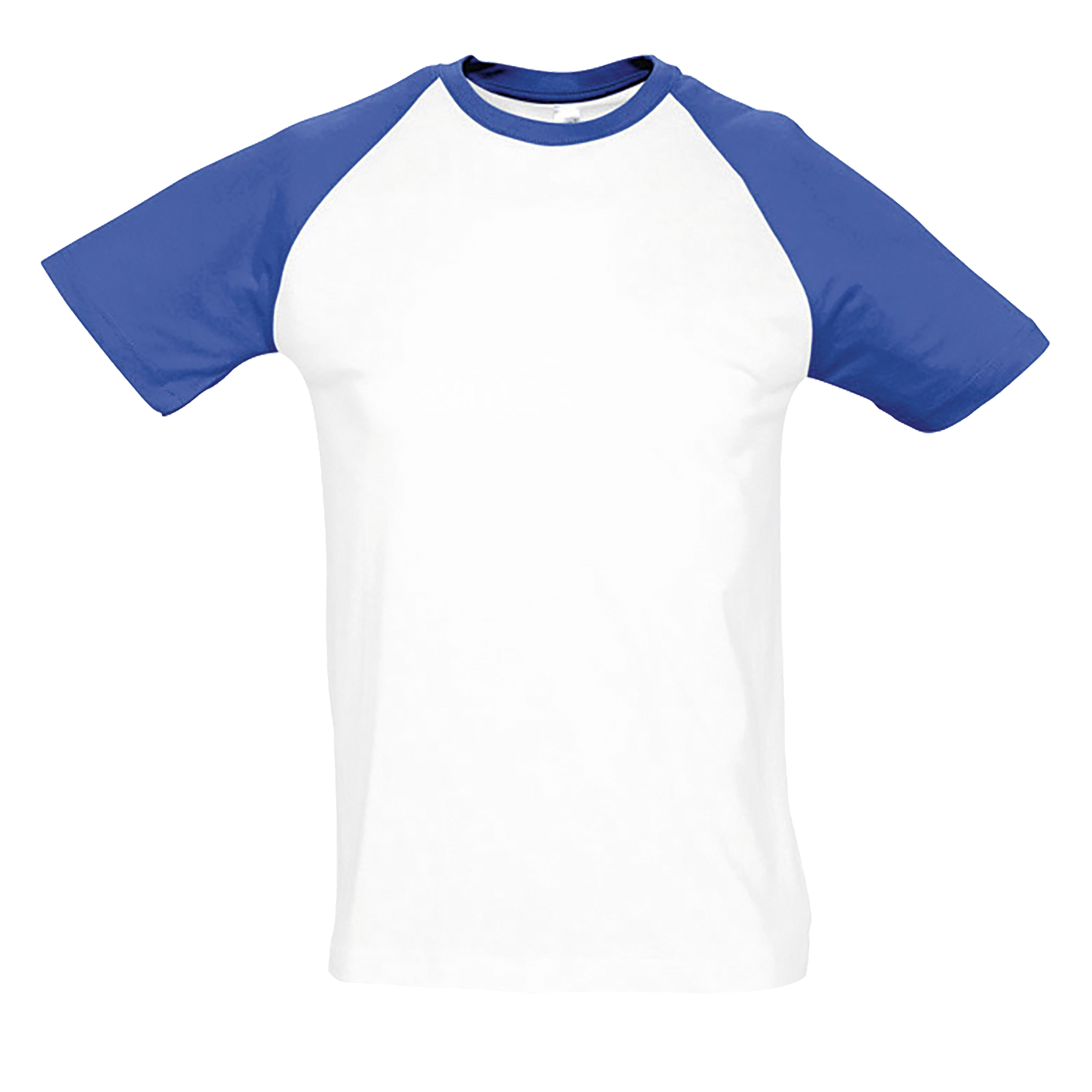 TEE-SHIRT HOMME BICOLORE MANCHES RAGLAN FUNKY Blanc / Royal Blanc