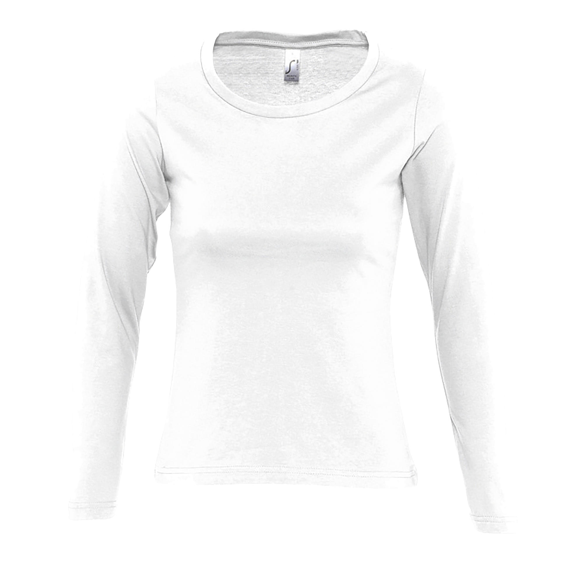 TEE-SHIRT FEMME COL ROND MANCHES LONGUES MAJESTIC Blanc Blanc