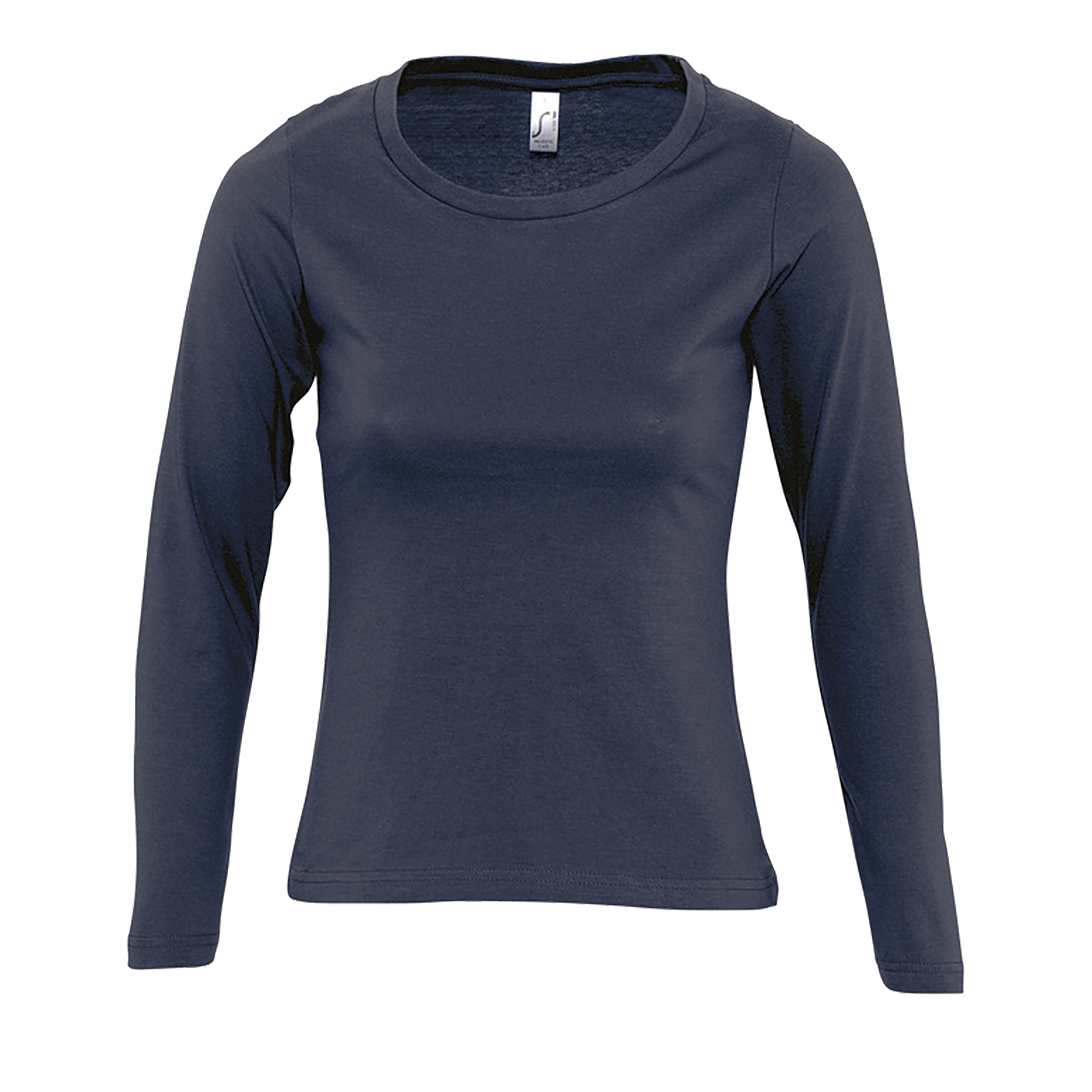 TEE-SHIRT FEMME COL ROND MANCHES LONGUES MAJESTIC Marine Bleu           