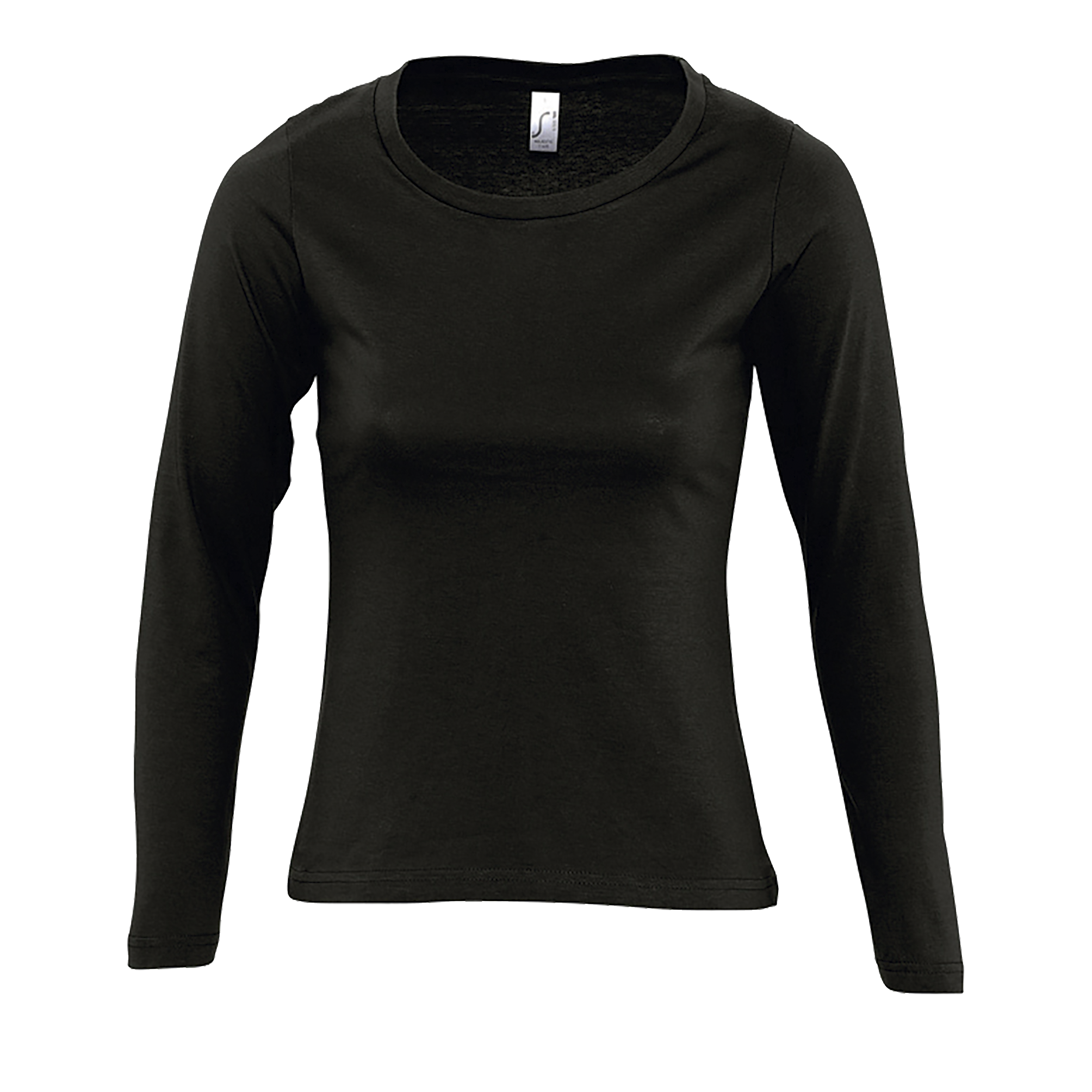TEE-SHIRT FEMME COL ROND MANCHES LONGUES MAJESTIC Noir profond Noir           
