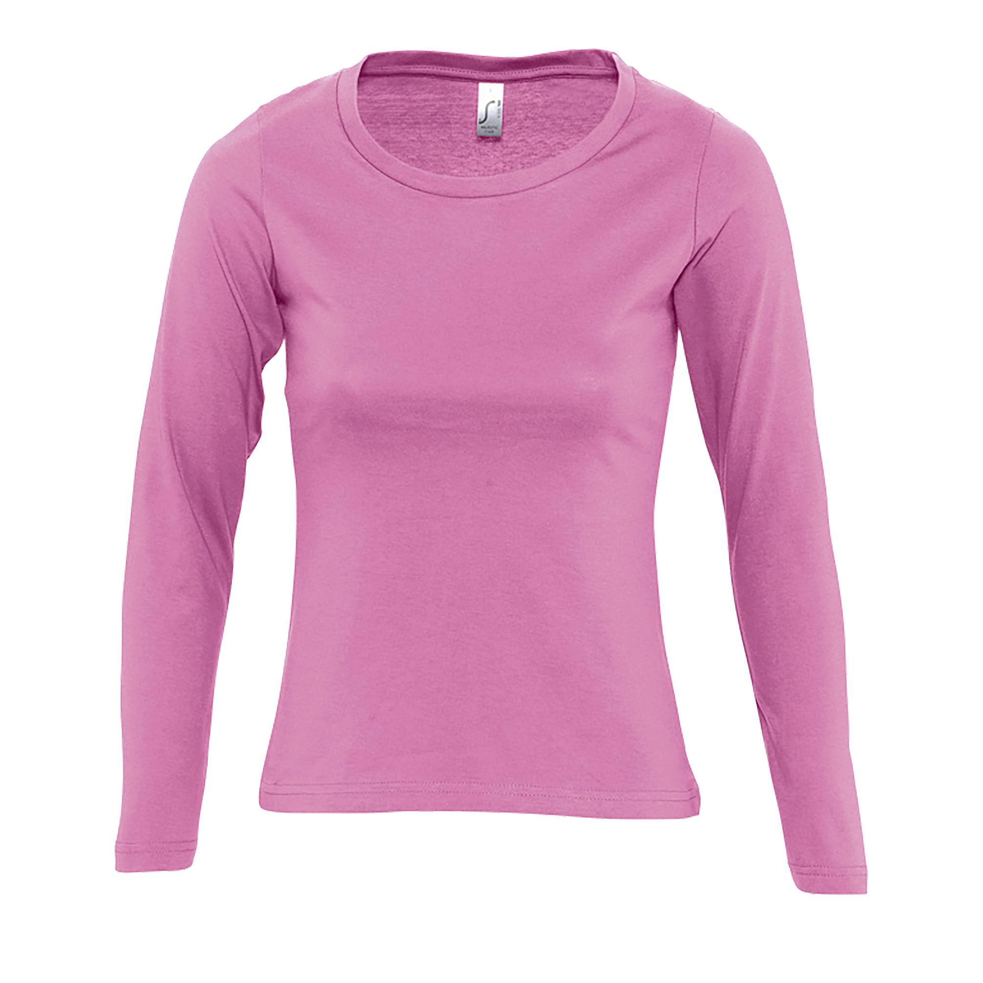 TEE-SHIRT FEMME COL ROND MANCHES LONGUES MAJESTIC Rose orchid Rose , à personnaliser avec le logo de votre club. TEE-SHIRT FEMME COL ROND MANCHES LONGUES MAJESTIC Rose orchid Rose