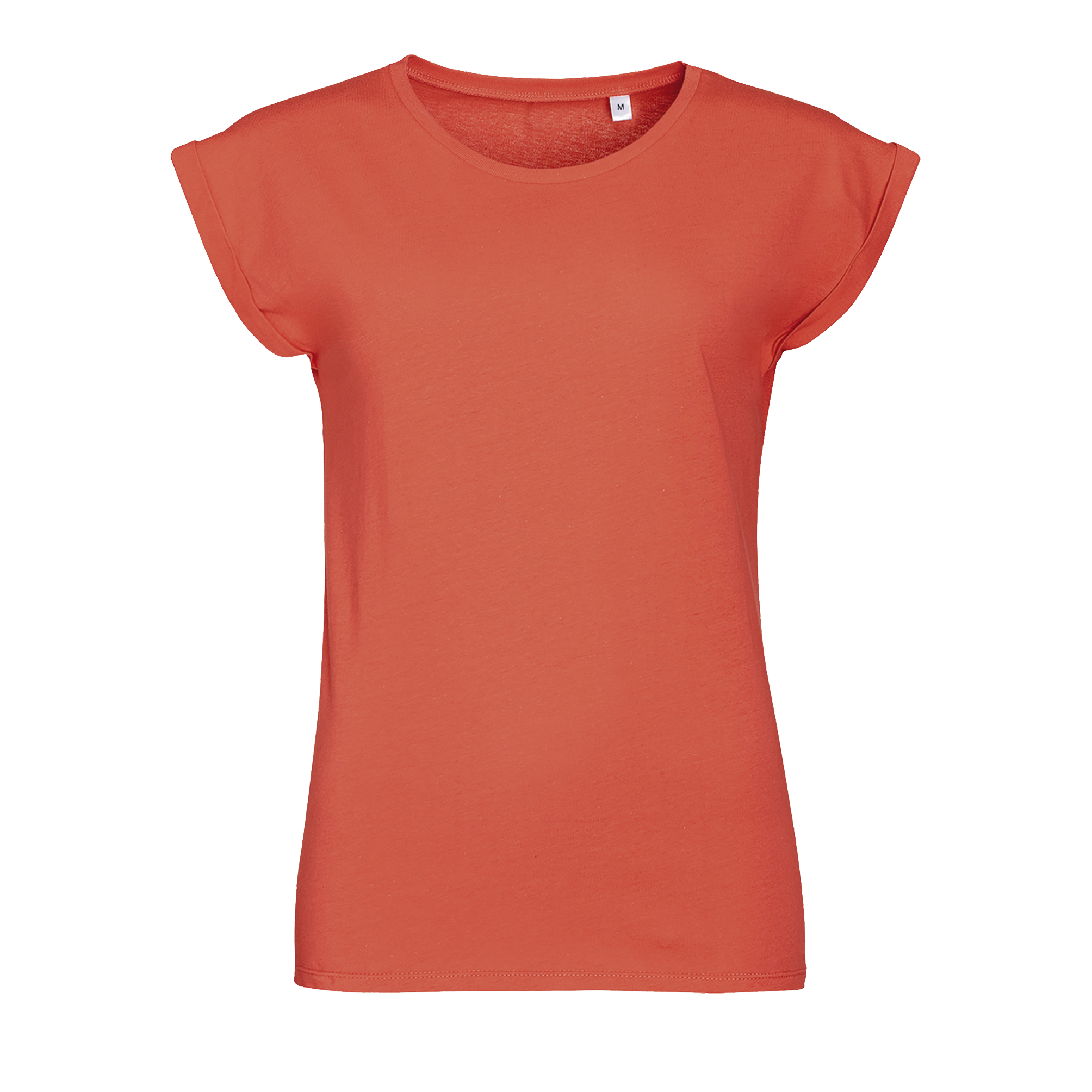 TEE-SHIRT FEMME COL ROND MELBA Corail Orange , à personnaliser avec le logo de votre club. TEE-SHIRT FEMME COL ROND MELBA Corail Orange