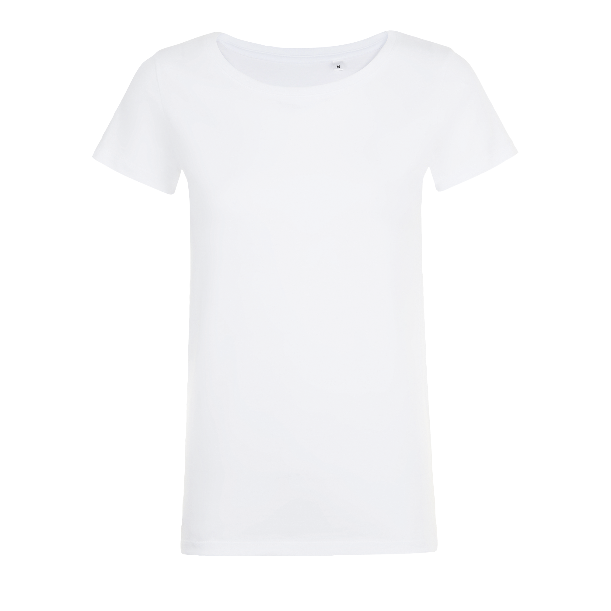 TEE-SHIRT COL ROND AJUSTÉ FEMME MIA Blanc Blanc, à personnaliser avec le logo de votre club. TEE-SHIRT COL ROND AJUSTÉ FEMME MIA Blanc Blanc
