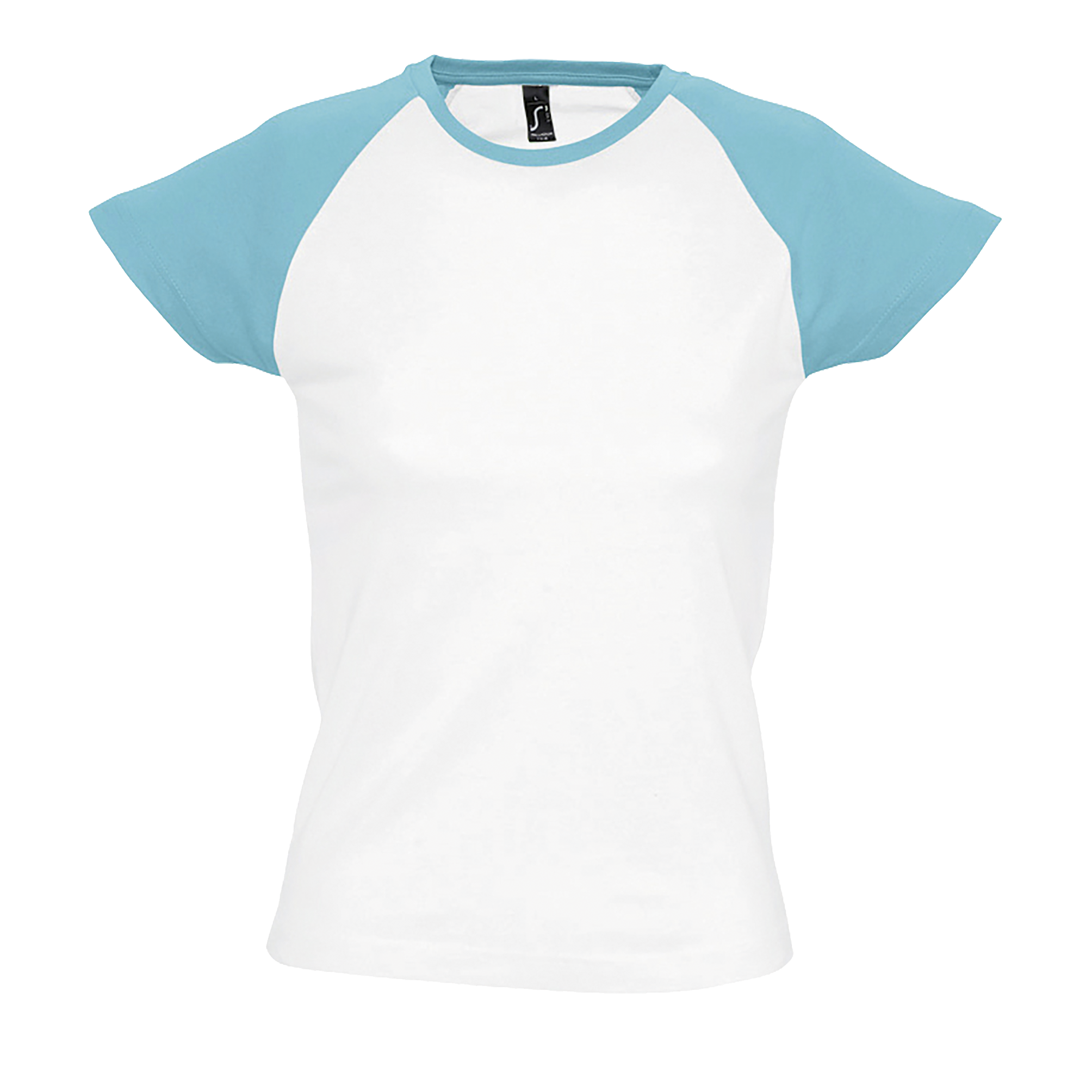 TEE-SHIRT FEMME BICOLORE MANCHES RAGLAN MILKY Blanc / Atoll Blanc