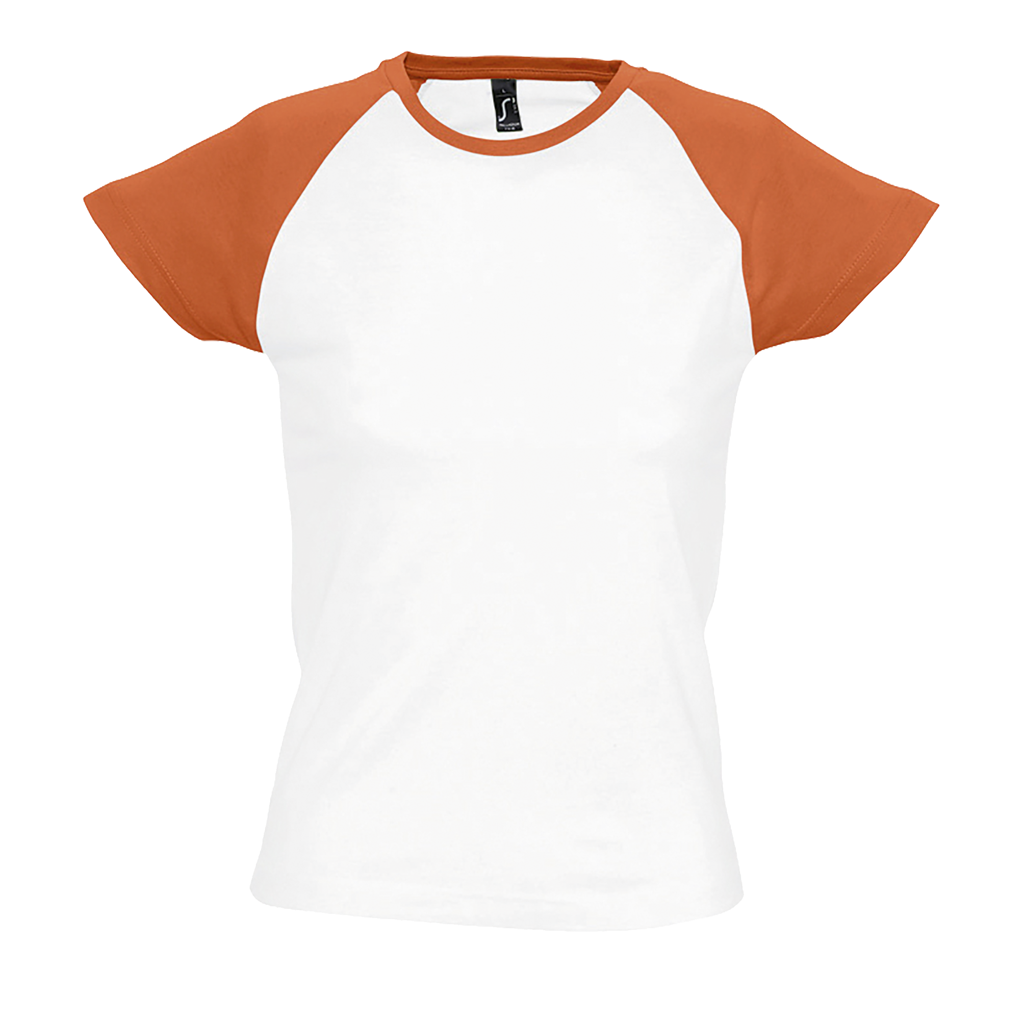 TEE-SHIRT FEMME BICOLORE MANCHES RAGLAN MILKY Blanc / Orange Blanc