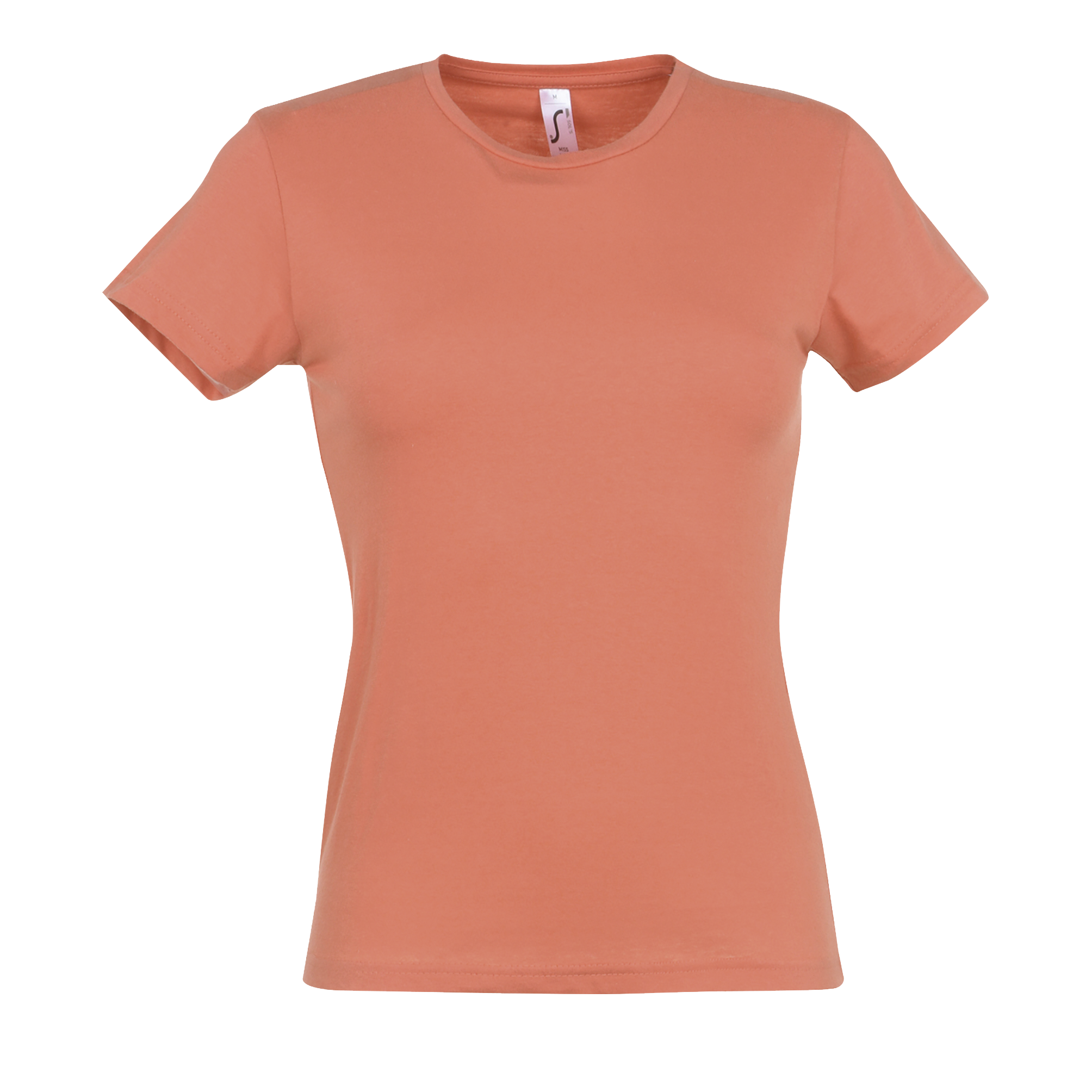 TEE-SHIRT FEMME MISS Corail Orange , à personnaliser avec le logo de votre club. TEE-SHIRT FEMME MISS Corail Orange
