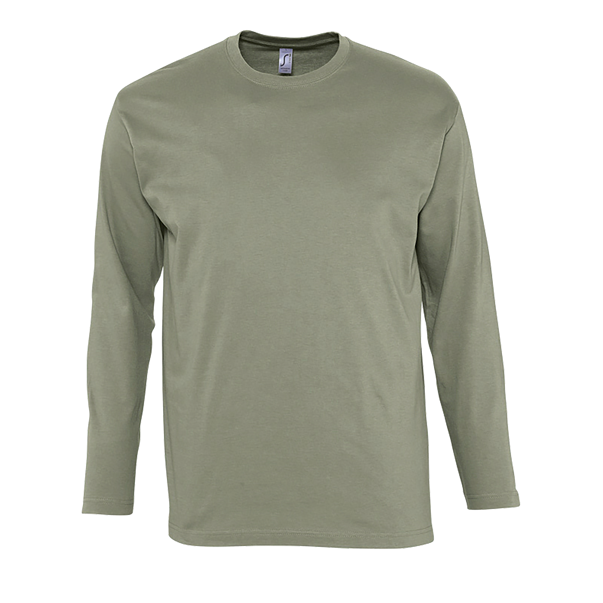 TEE-SHIRT HOMME COL ROND MANCHES LONGUES MONARCH Kaki Vert           
