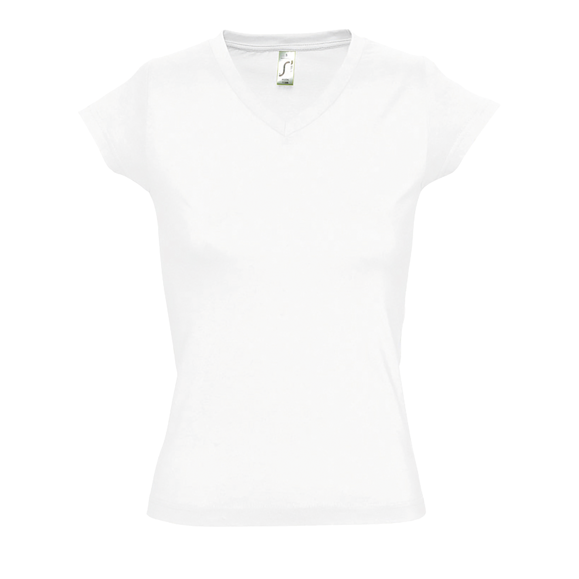 TEE-SHIRT FEMME COL “V” MOON Blanc Blanc, à personnaliser avec le logo de votre club. TEE-SHIRT FEMME COL “V” MOON Blanc Blanc