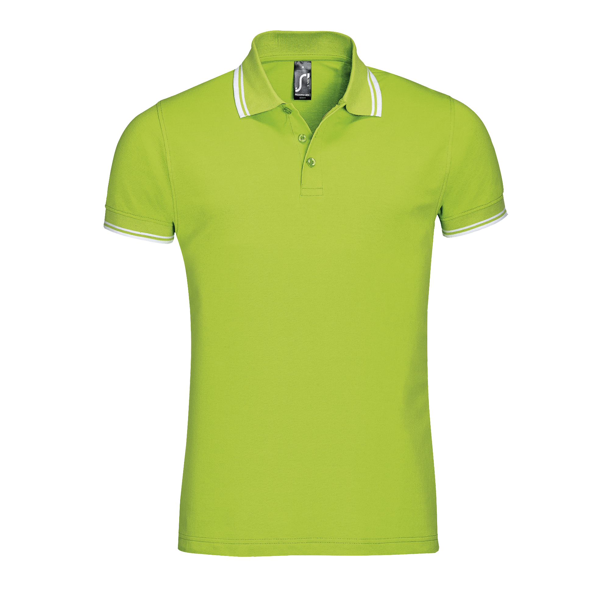 POLO HOMME PASADENA MEN Lime / Blanc Vert , à personnaliser avec le logo de votre club. POLO HOMME PASADENA MEN Lime / Blanc Vert
