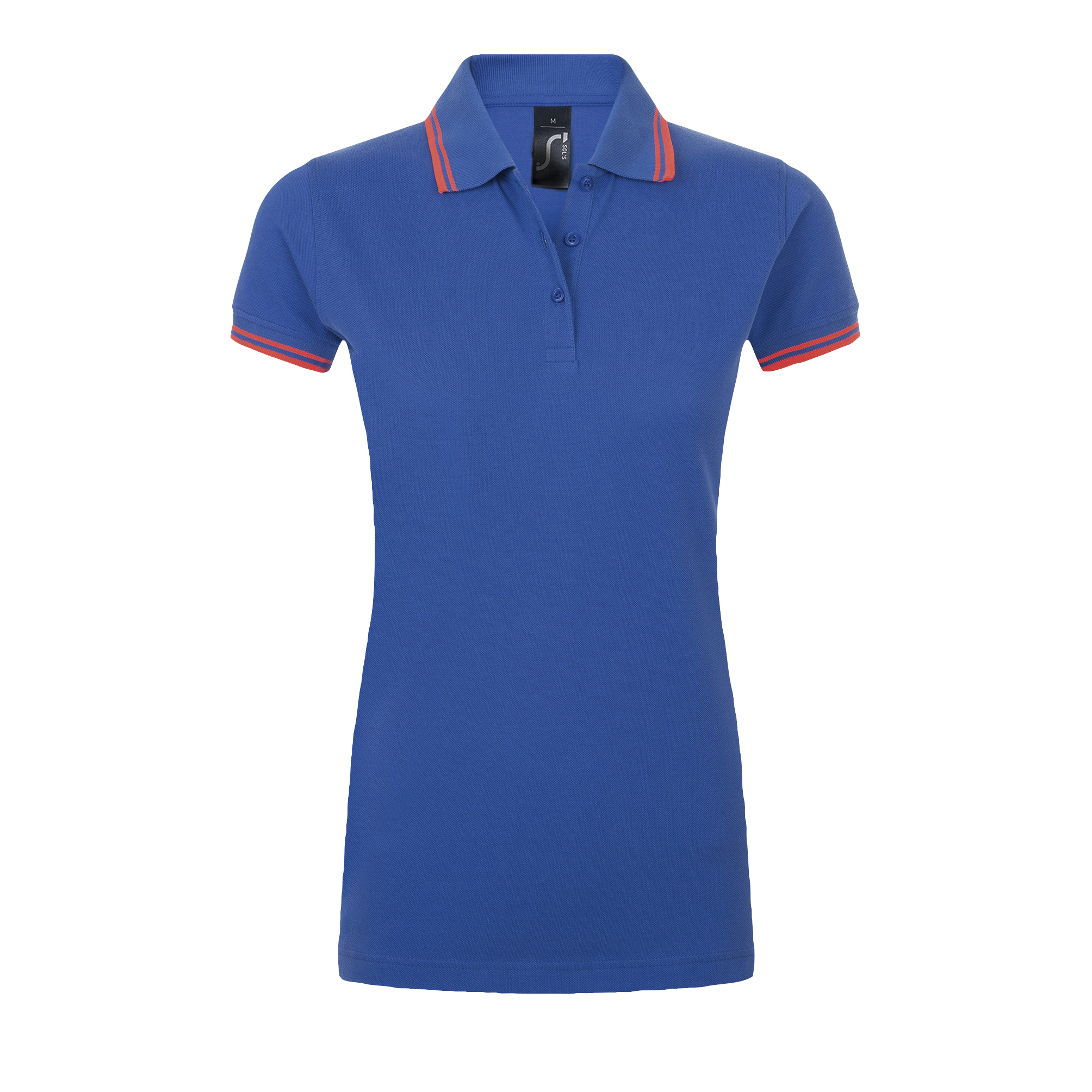 POLO FEMME PASADENA WOMEN Royal / Corail fluo Bleu , à personnaliser avec le logo de votre club. POLO FEMME PASADENA WOMEN Royal / Corail fluo Bleu