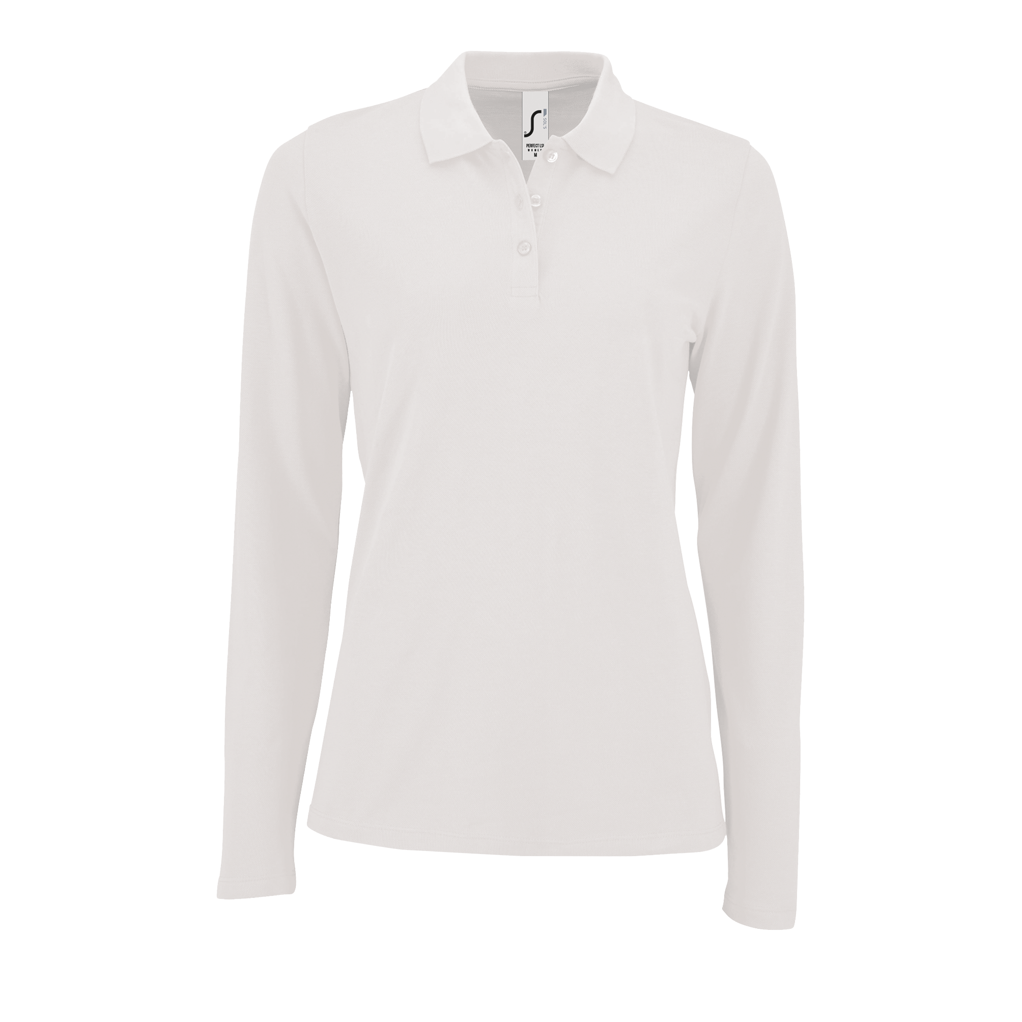 POLO PERFECT LSL FEMME BLANC, à personnaliser avec le logo de votre club. POLO PERFECT LSL FEMME BLANC
