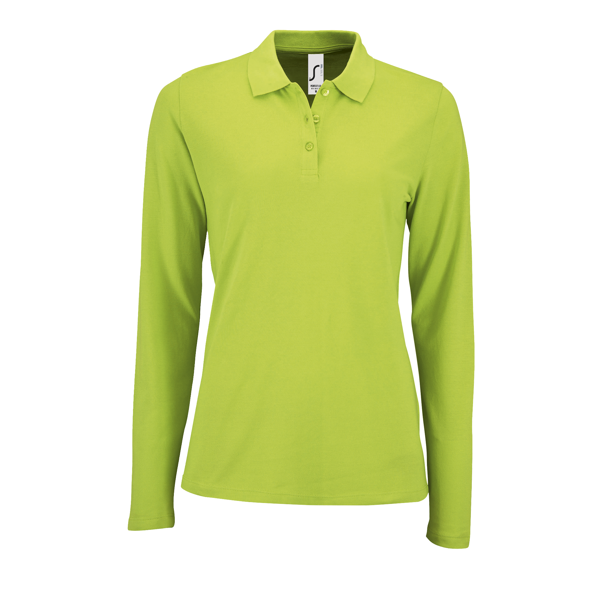POLO PERFECT LSL FEMME VERT POMME, à personnaliser avec le logo de votre club. POLO PERFECT LSL FEMME VERT POMME