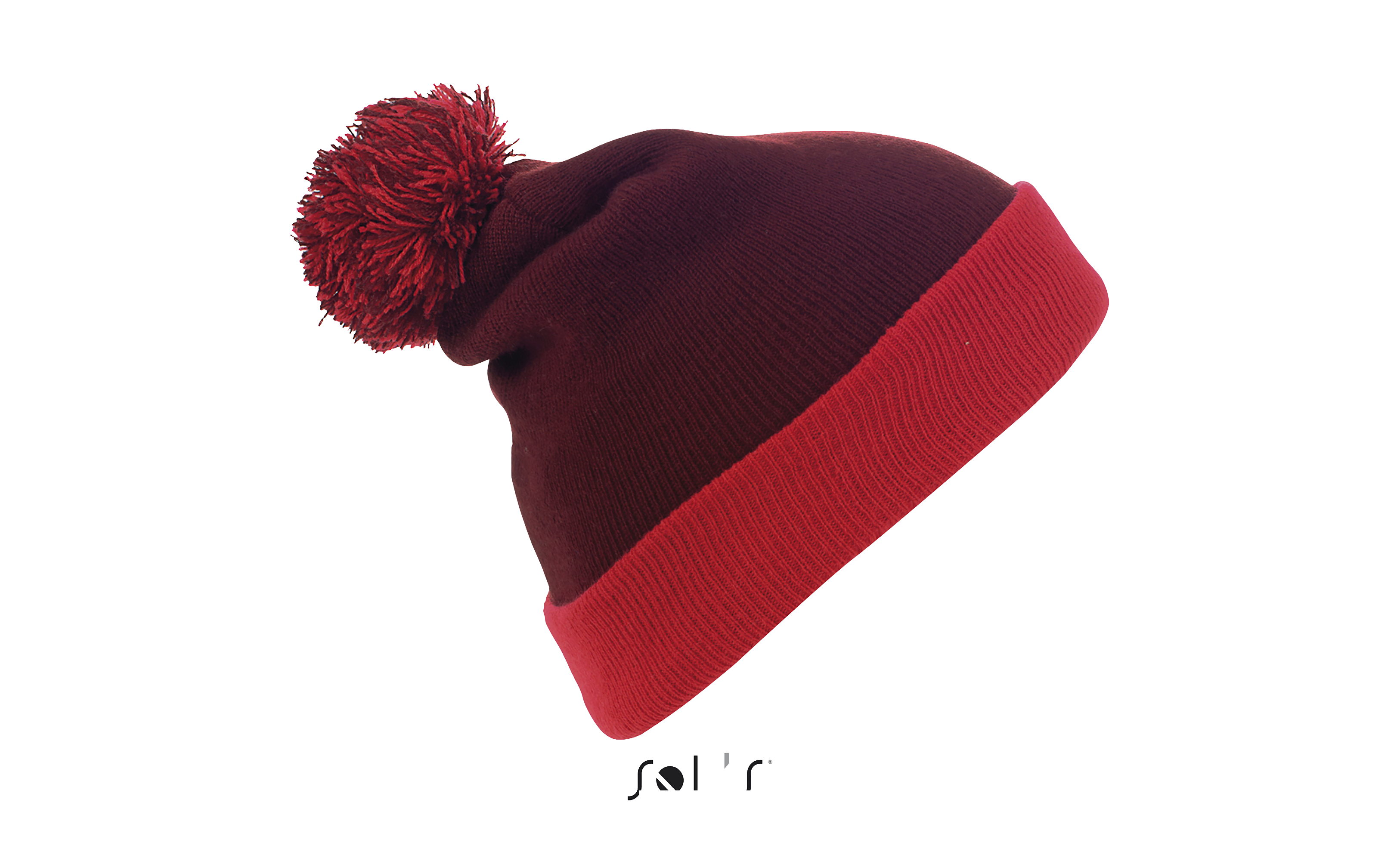 BONNET À POMPON UNISEXE BREEZE Bordeaux Rouge, à personnaliser avec le logo de votre club. BONNET À POMPON UNISEXE BREEZE Bordeaux Rouge