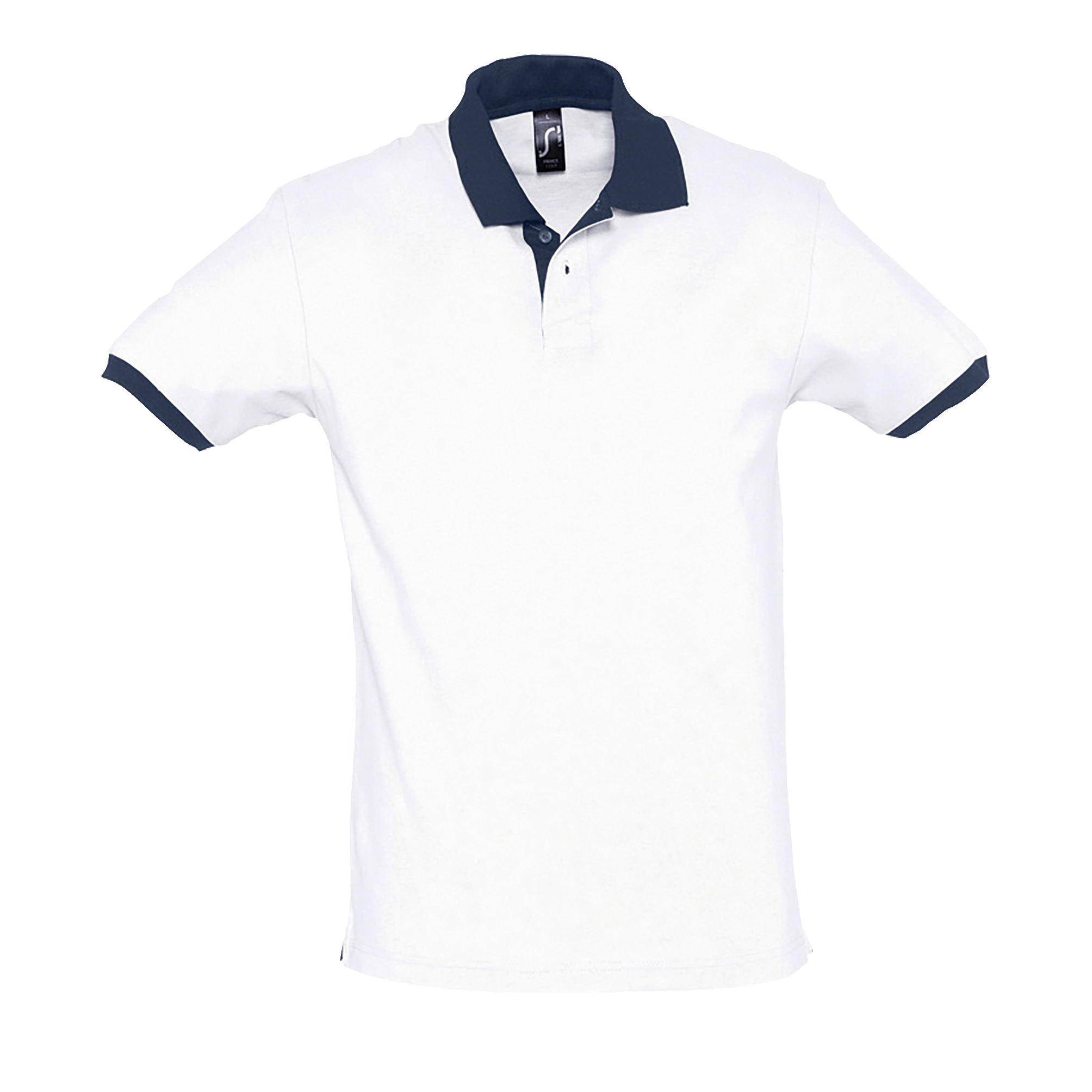 POLO UNISEXE PRINCE Blanc / French marine Blanc, à personnaliser avec le logo de votre club. POLO UNISEXE PRINCE Blanc / French marine Blanc