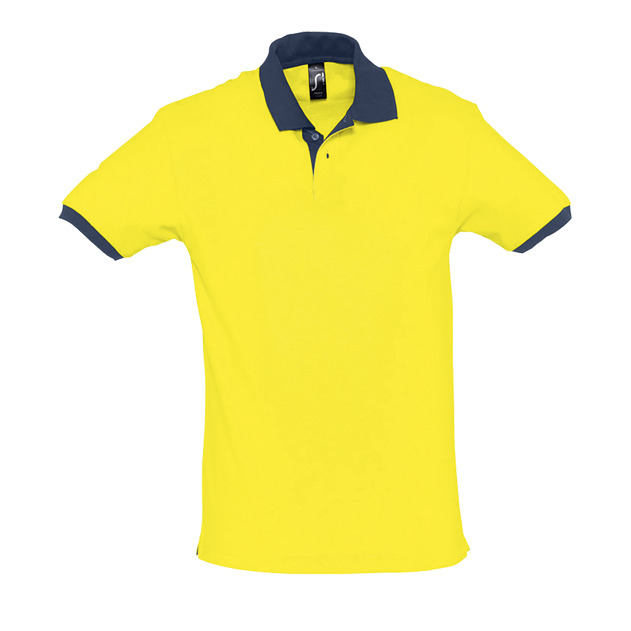 POLO UNISEXE PRINCE Citron / French marine Jaune , à personnaliser avec le logo de votre club. POLO UNISEXE PRINCE Citron / French marine Jaune