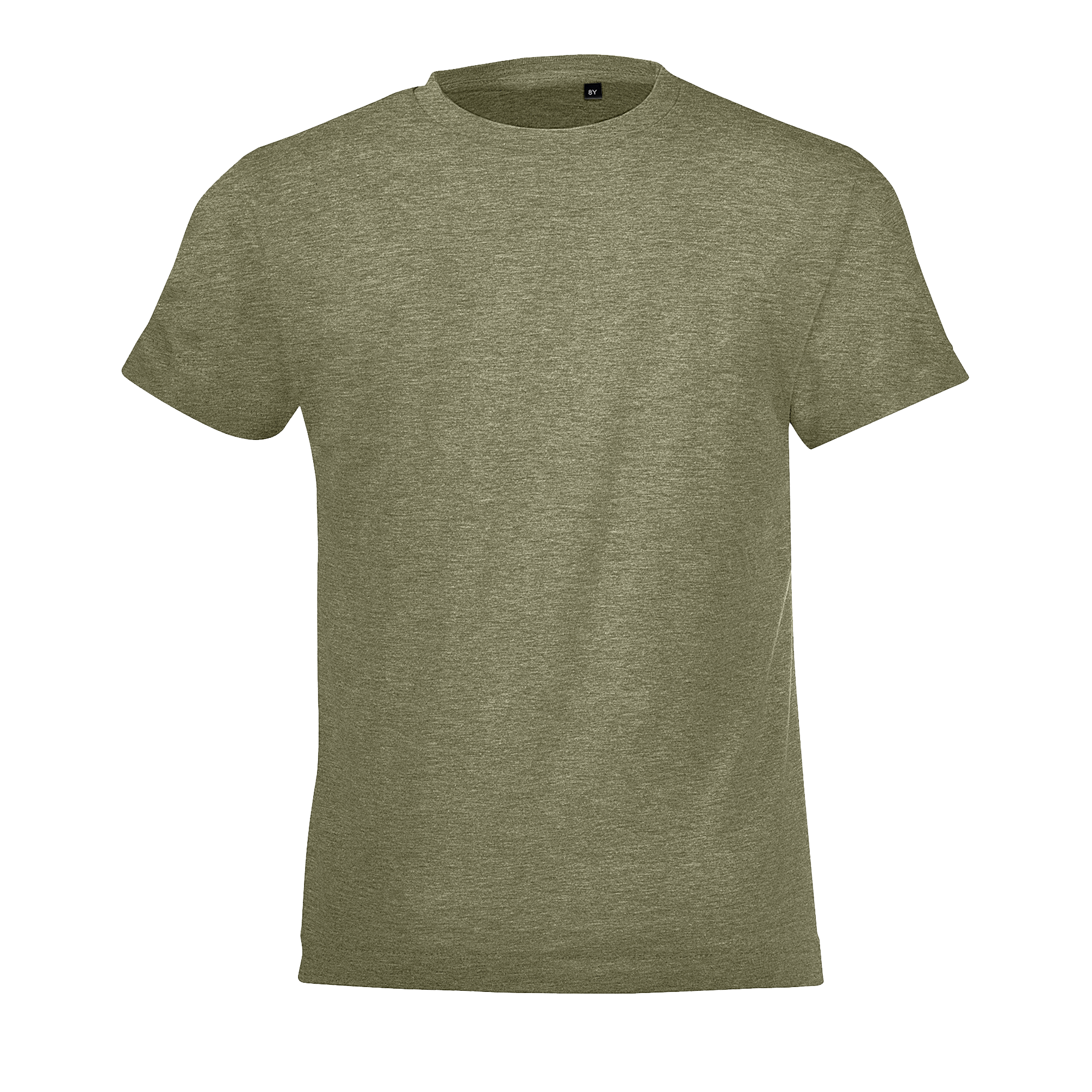 TEE-SHIRT ENFANT COL ROND REGENT FIT KIDS KAKI CHINE, à personnaliser avec le logo de votre club. TEE-SHIRT ENFANT COL ROND REGENT FIT KIDS KAKI CHINE