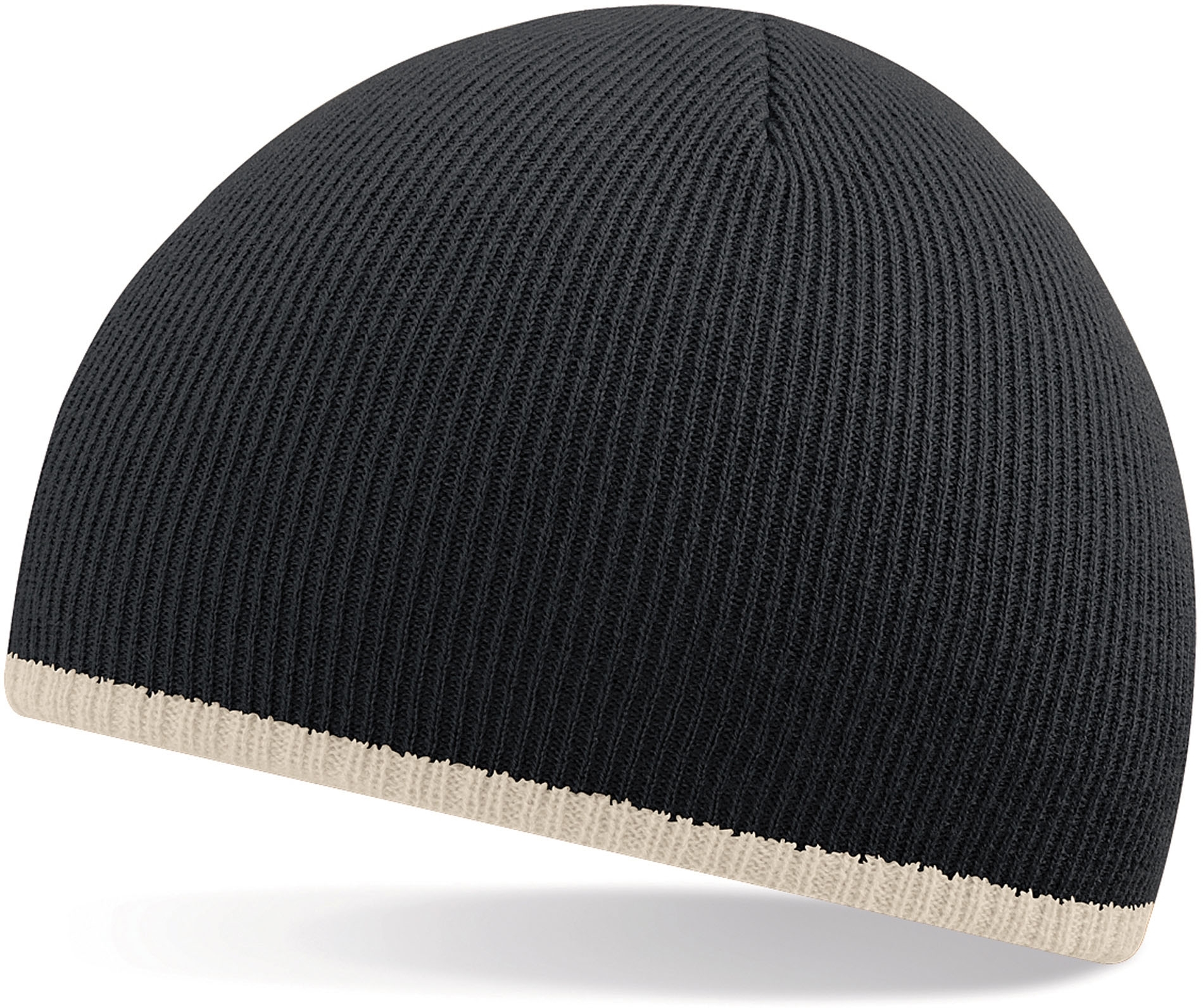 Bonnet bicolore Black / Stone Noir, à personnaliser avec le logo de votre club. Bonnet bicolore Black / Stone Noir