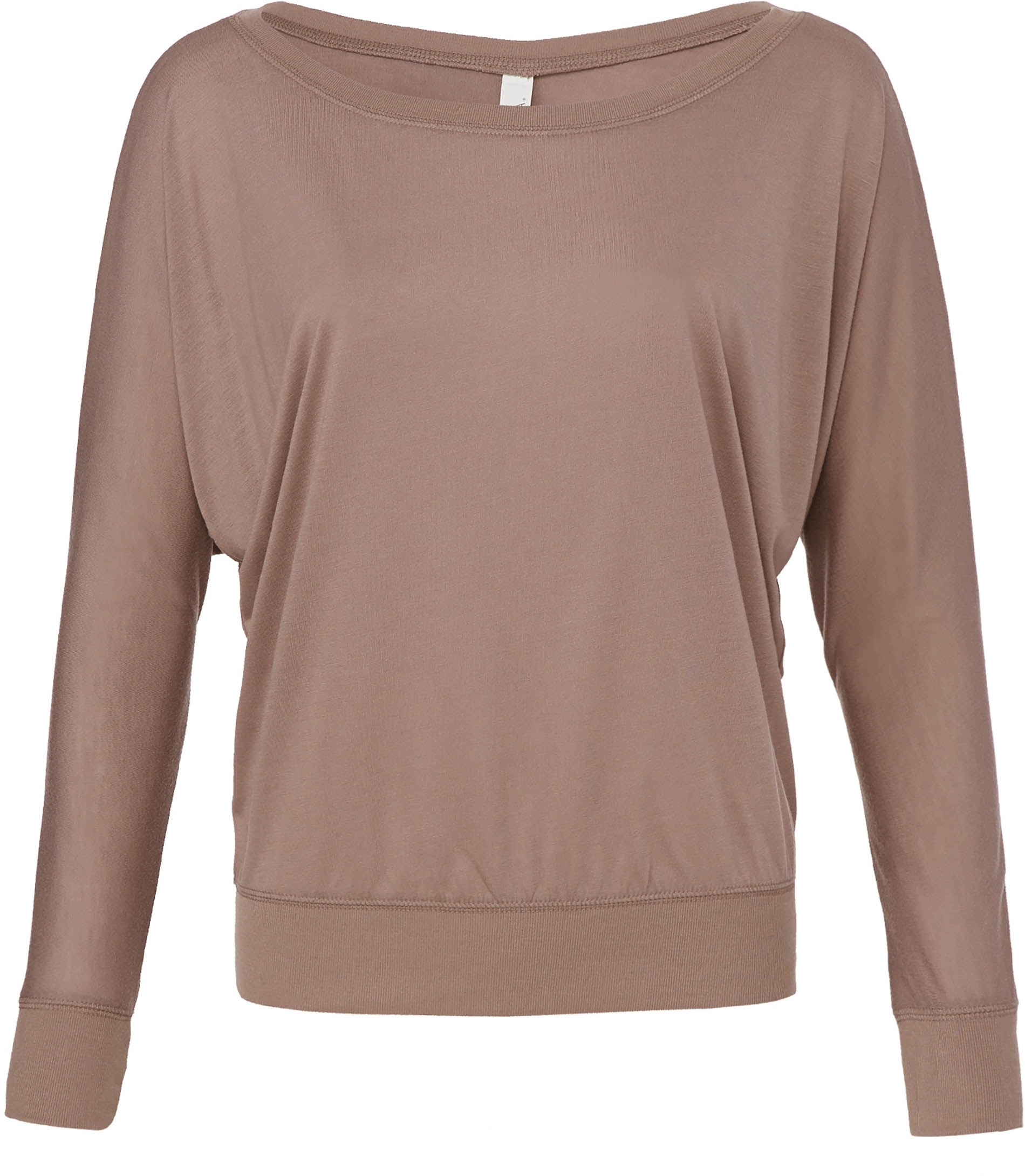 T-SHIRT FEMME MANCHES LONGUES DOLMAN FLOWY Pebble Brown Marron, à personnaliser avec le logo de votre club. T-SHIRT FEMME MANCHES LONGUES DOLMAN FLOWY Pebble Brown Marron