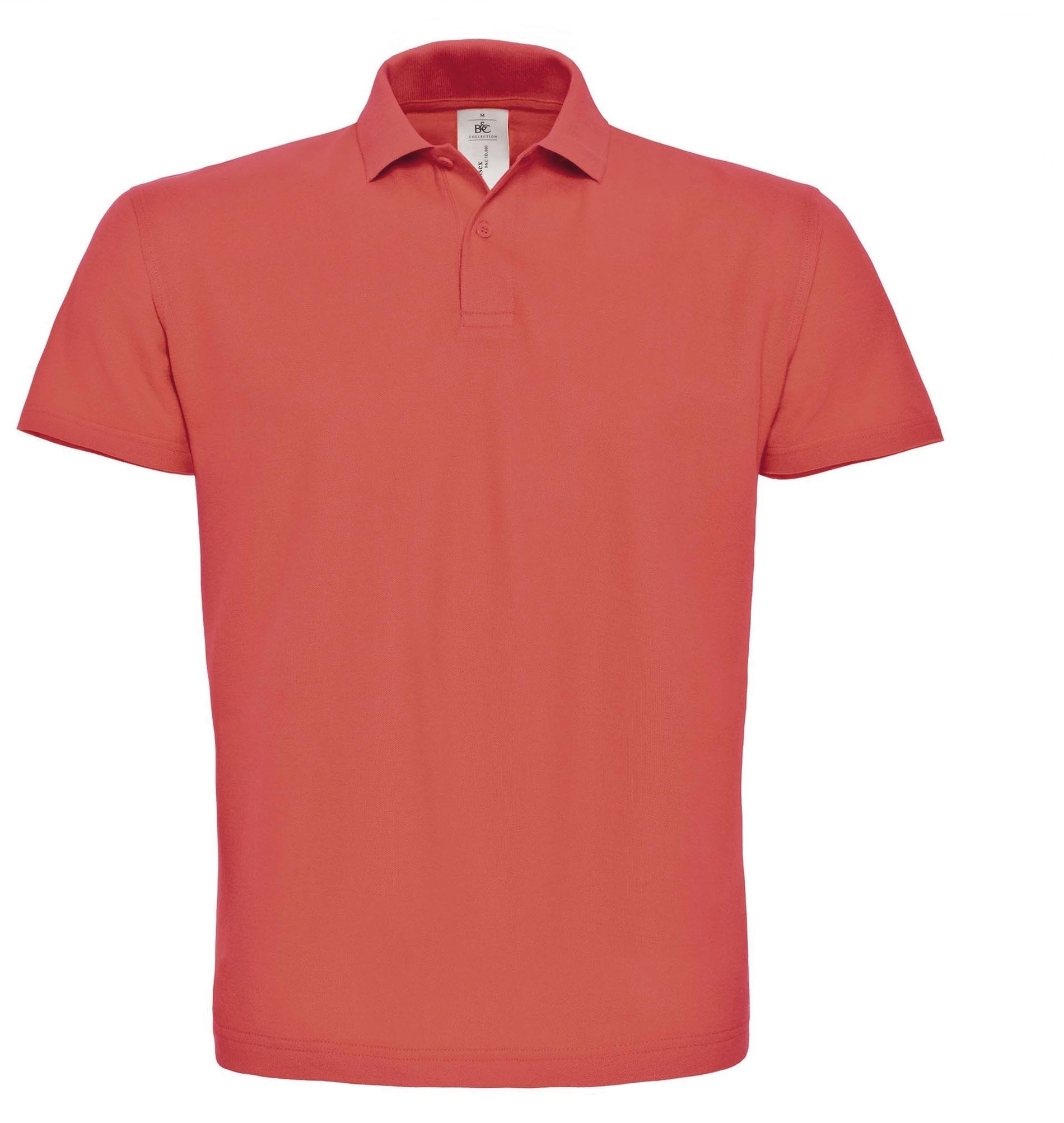 Polo piqué ID.001 Homme Pixel Coral Rose, à personnaliser avec le logo de votre club. Polo piqué ID.001 Homme Pixel Coral Rose