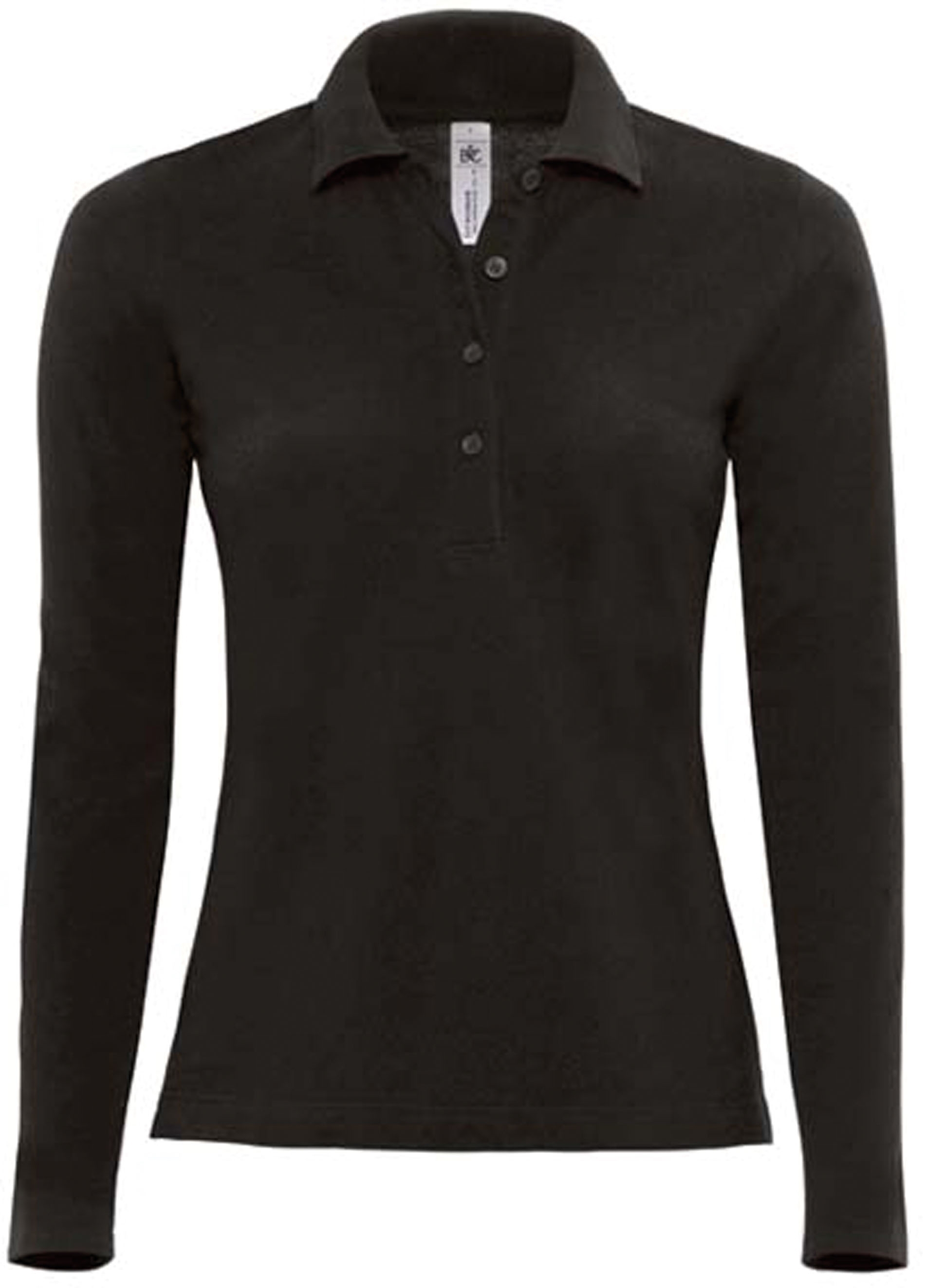 POLO FEMME SAFRAN MANCHES LONGUES Black Noir, à personnaliser avec le logo de votre club. POLO FEMME SAFRAN MANCHES LONGUES Black Noir