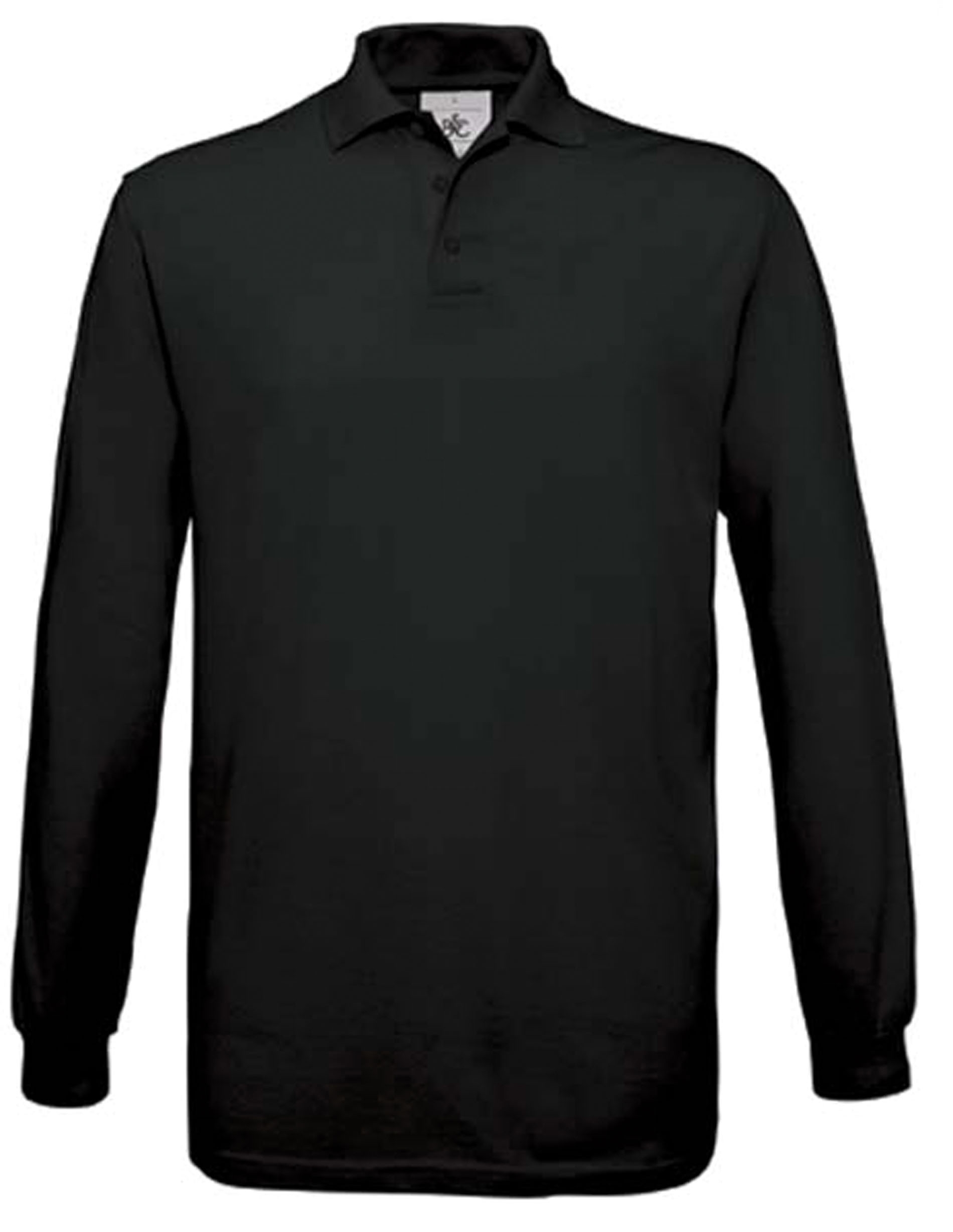 POLO HOMME SAFRAN MANCHES LONGUES Noir Black, Ã personnaliser avec le logo de votre club. POLO HOMME SAFRAN MANCHES LONGUES Noir Black