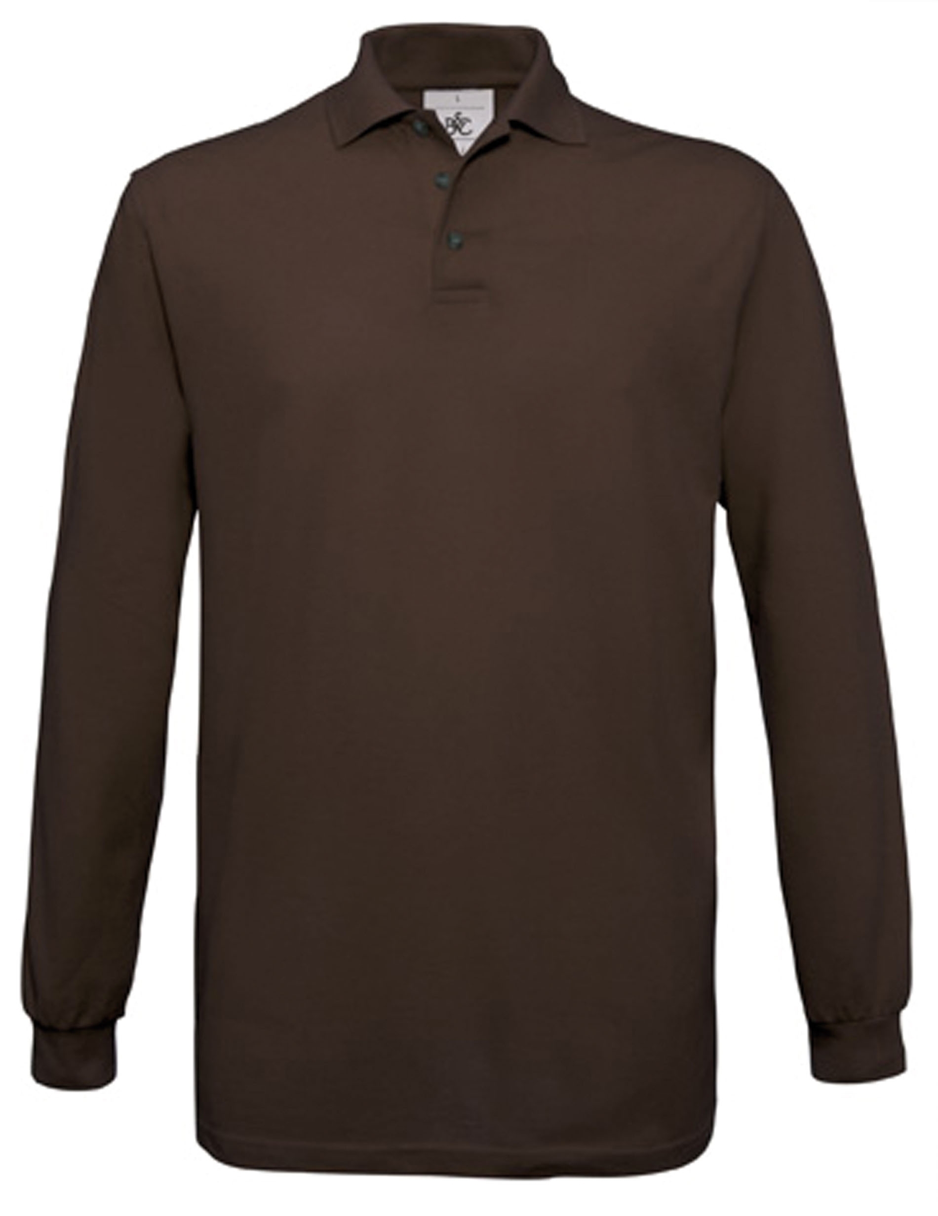 POLO HOMME SAFRAN MANCHES LONGUES Marron Brown, Ã personnaliser avec le logo de votre club. POLO HOMME SAFRAN MANCHES LONGUES Marron Brown