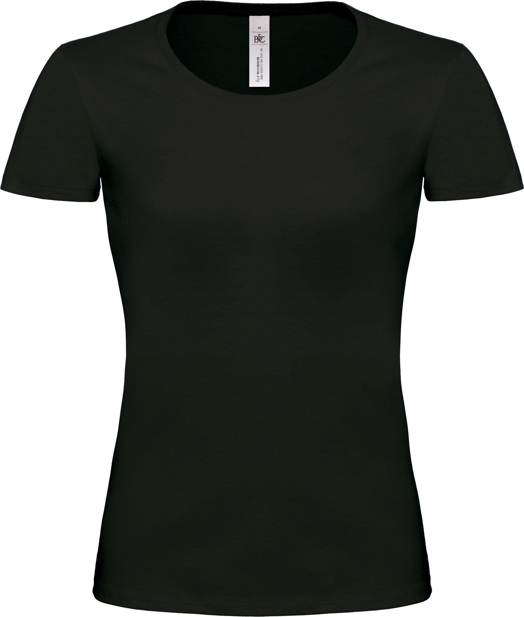T-SHIRT COL BATEAU FEMME EXACT190 Black Noir, à personnaliser avec le logo de votre club. T-SHIRT COL BATEAU FEMME EXACT190 Black Noir