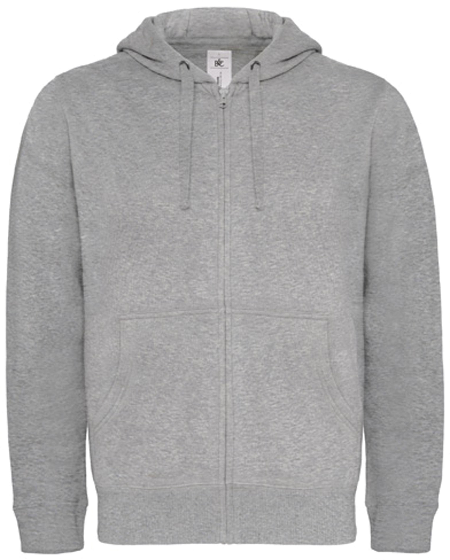 SWEAT-SHIRT HOMME ZIPPÉ CAPUCHE Heather Grey Gris, à personnaliser avec le logo de votre club. SWEAT-SHIRT HOMME ZIPPÉ CAPUCHE Heather Grey Gris