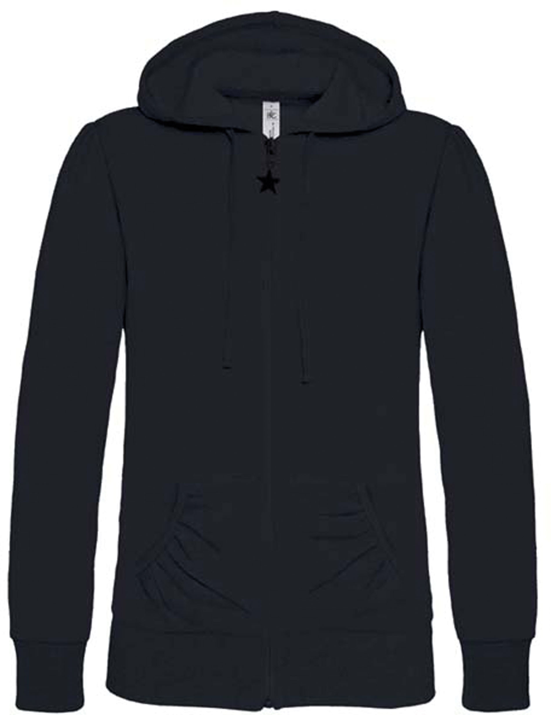 SWEAT-SHIRT FEMME ZIPPÉ CAPUCHE WONDER Black Noir, à personnaliser avec le logo de votre club. SWEAT-SHIRT FEMME ZIPPÉ CAPUCHE WONDER Black Noir