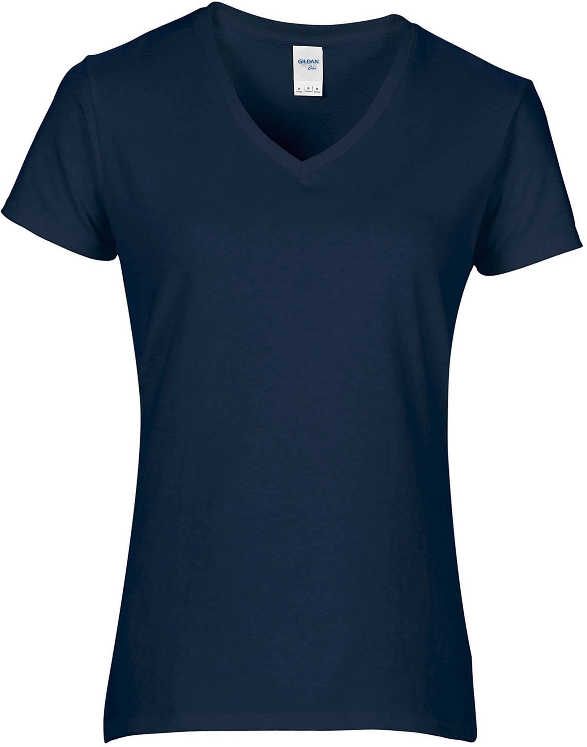 T-shirt Femme Col V Premium Navy Bleu, à personnaliser avec le logo de votre club. T-shirt Femme Col V Premium Navy Bleu