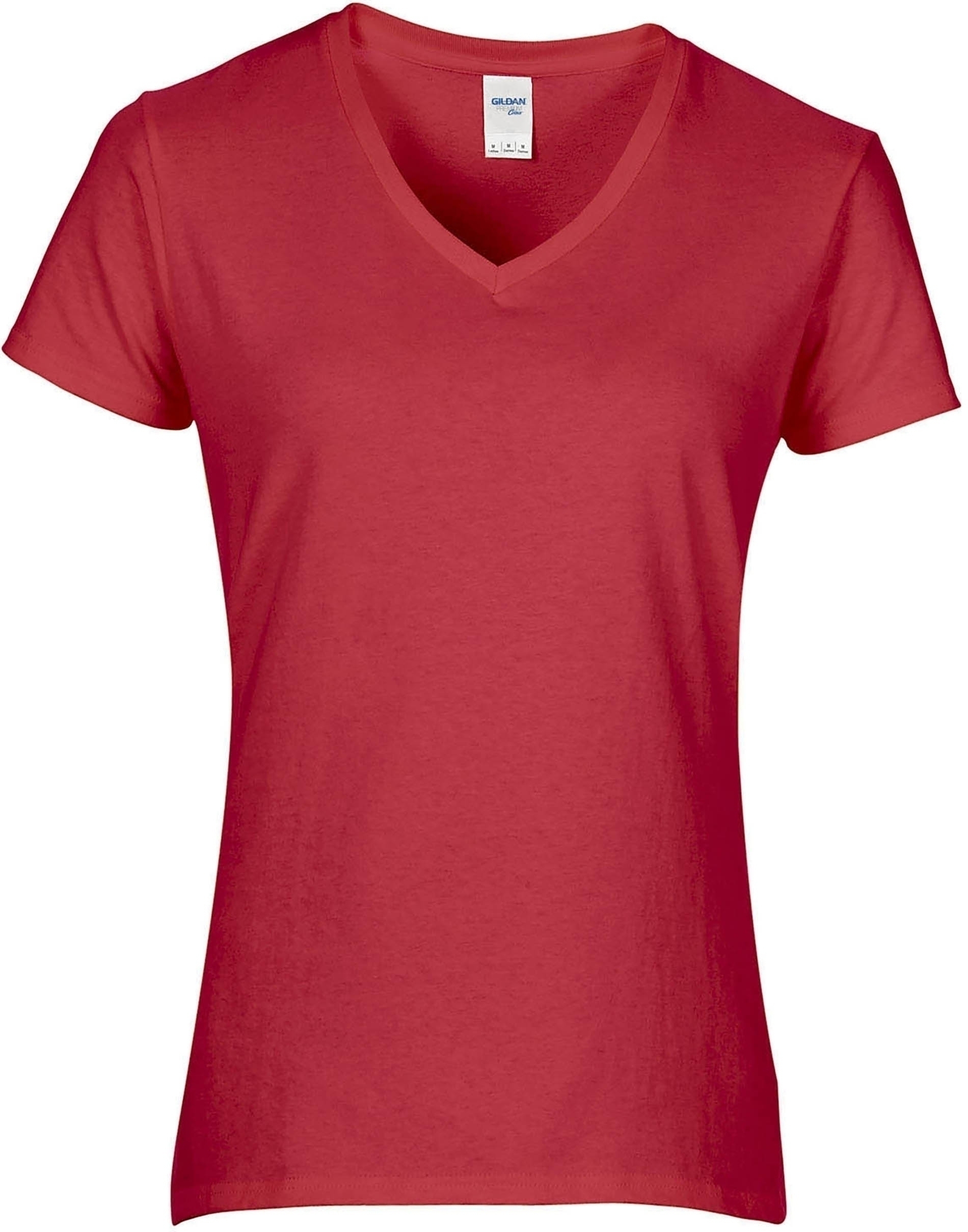 T-shirt Femme Col V Premium Red Rouge, à personnaliser avec le logo de votre club. T-shirt Femme Col V Premium Red Rouge
