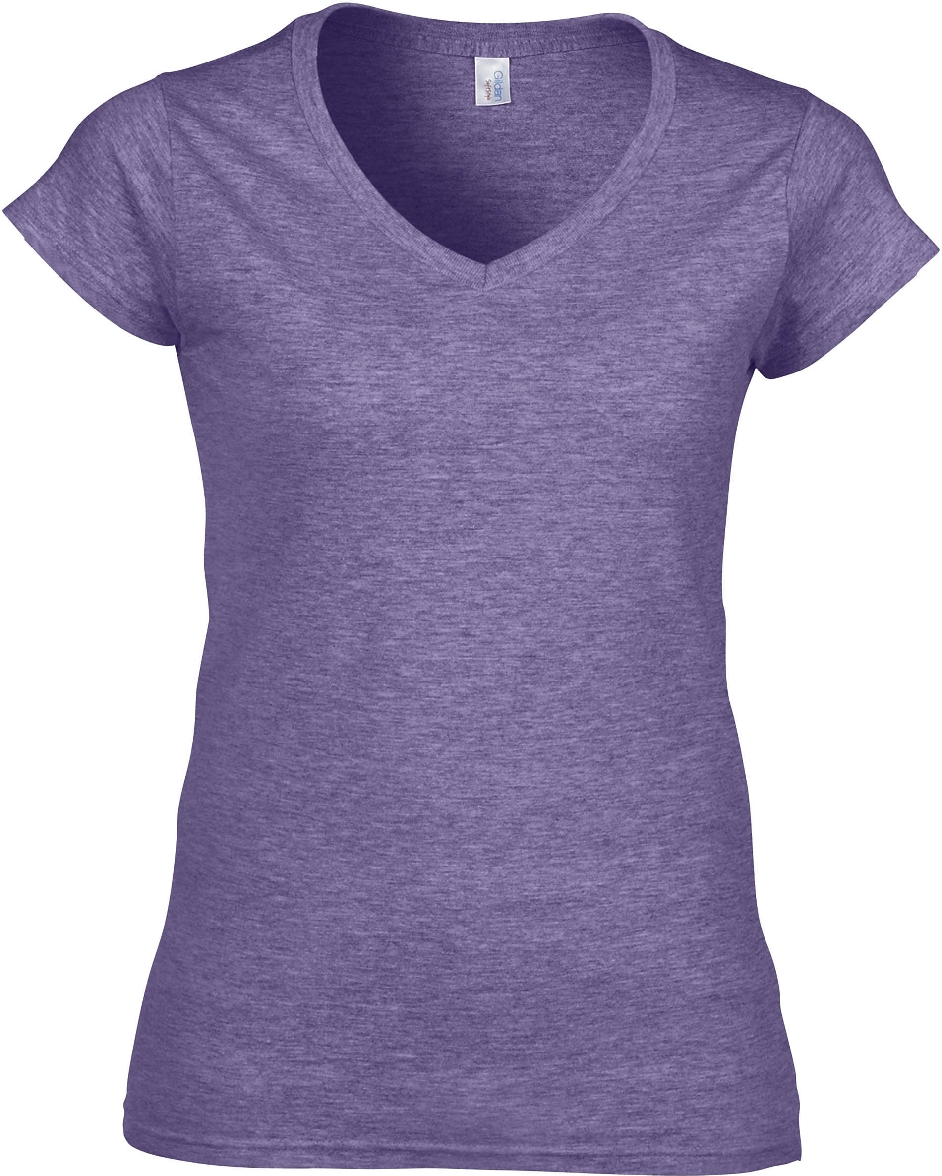 T-SHIRT FEMME COL V SOFTSTYLE Heather Purple Rouge, à personnaliser avec le logo de votre club. T-SHIRT FEMME COL V SOFTSTYLE Heather Purple Rouge