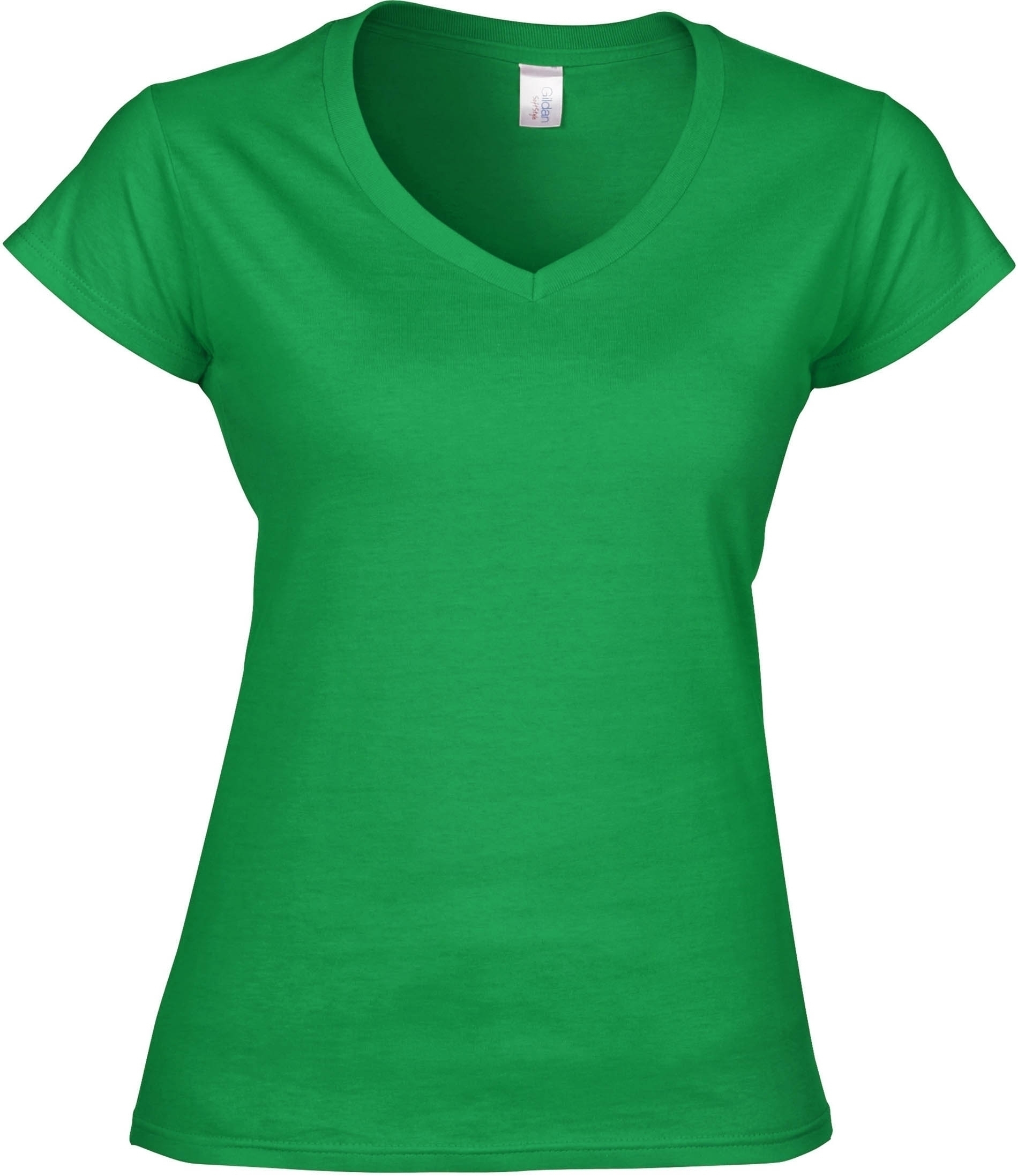 T-SHIRT FEMME COL V SOFTSTYLE Irish Green Vert, à personnaliser avec le logo de votre club. T-SHIRT FEMME COL V SOFTSTYLE Irish Green Vert